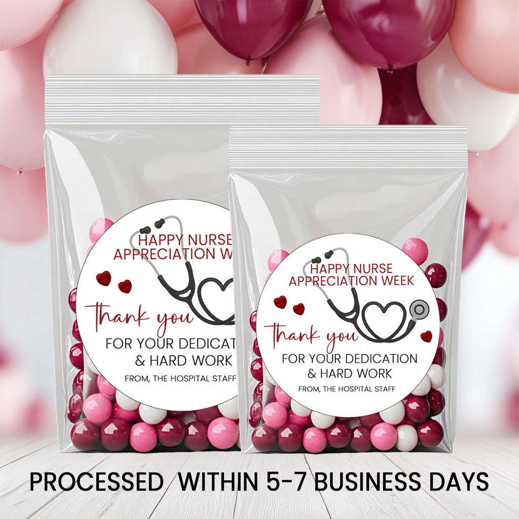 Nurse Appreciation Stickers | Thank You Healthcare Worker Favor Labels