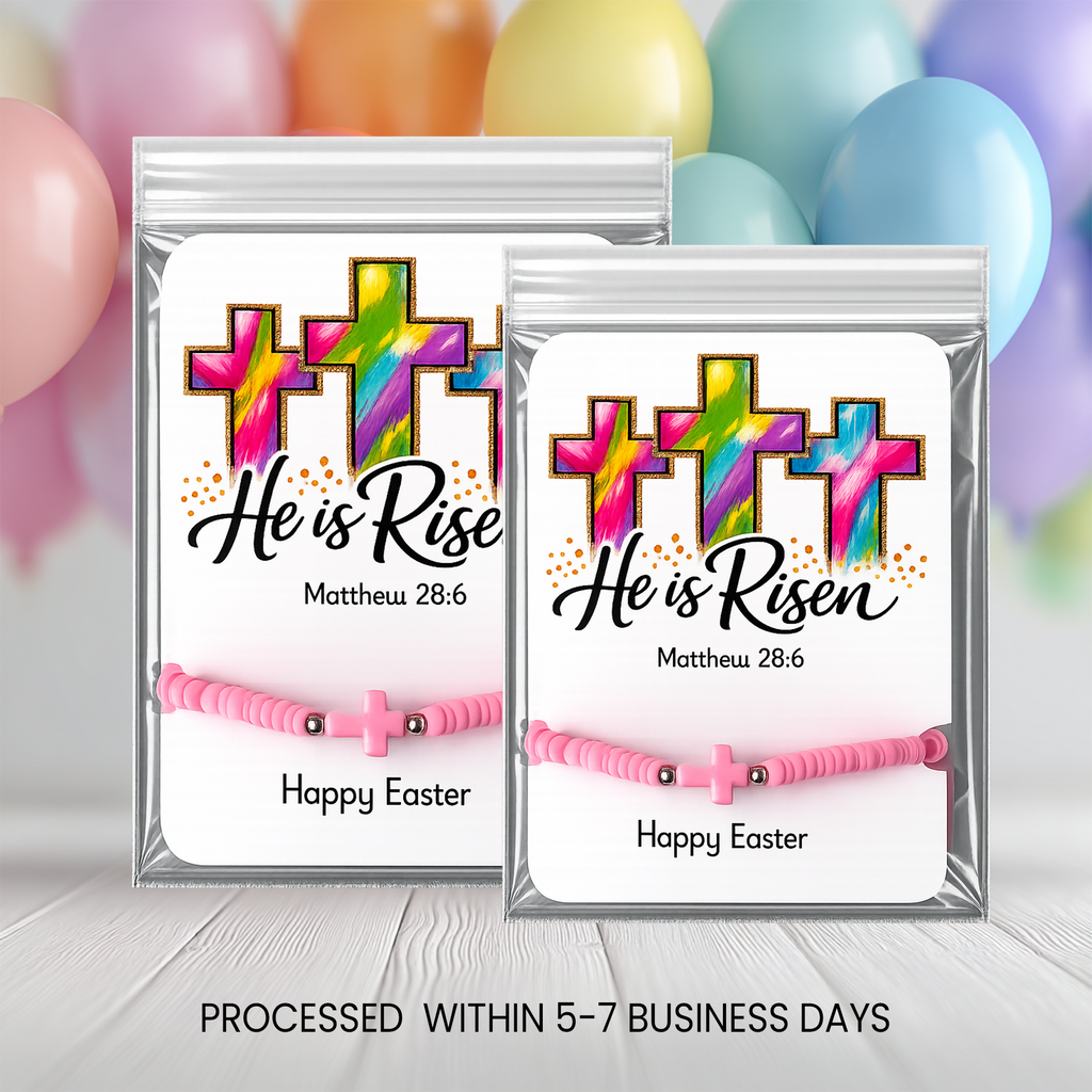 Easter Cross Bracelet Favors | Christian Kids Party Favor | Faith-Based Easter Gift