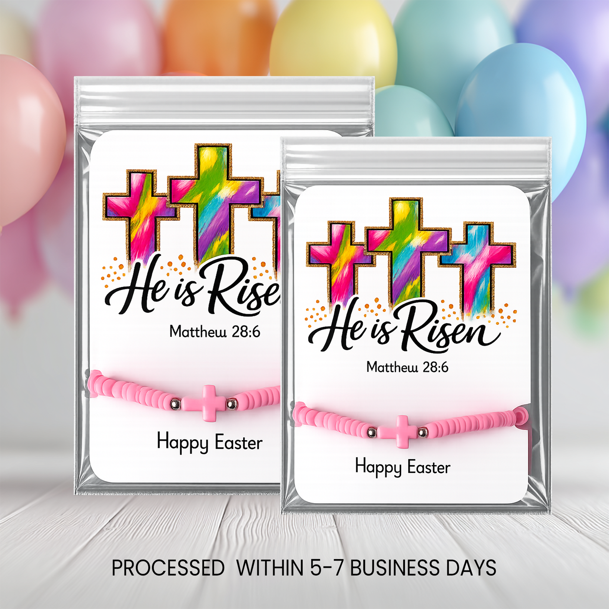 Easter Cross Bracelet Favors | Christian Kids Party Favor | Faith-Based Easter Gift