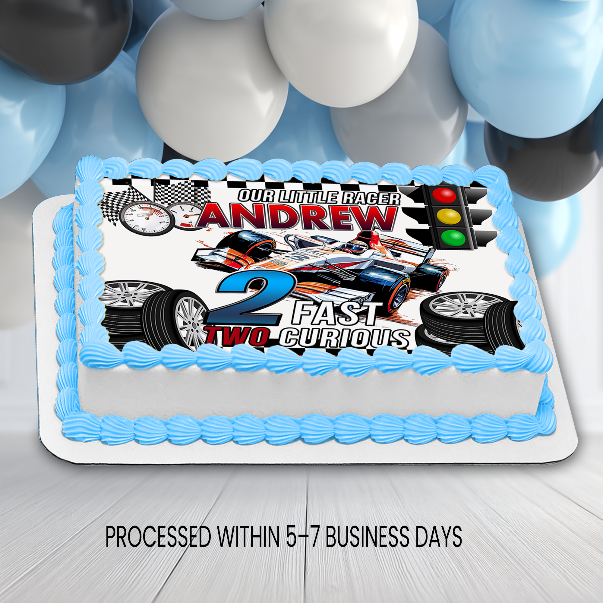 2 Fast 2 Curious Edible Cake Image Topper | Racing Birthday Party | Digital + Print Option
