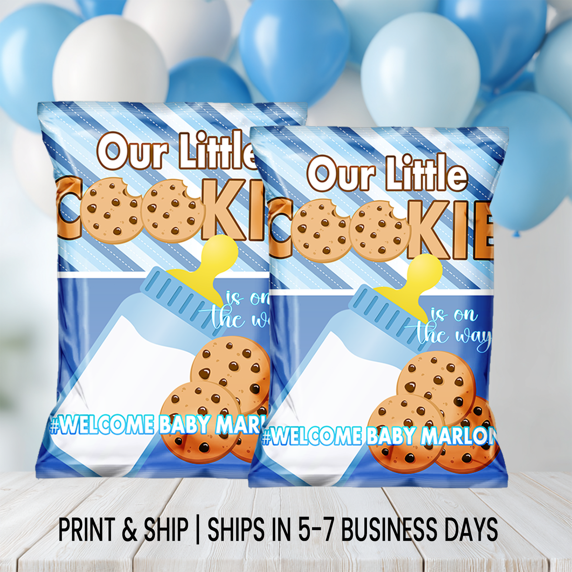 Our Little Cookie Is On The Way | Chip Bag Party Favor | Baby Shower Theme | Print & Ship