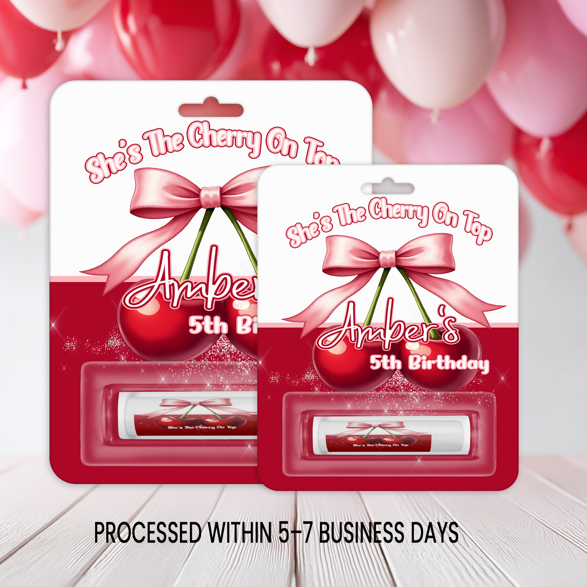 She's the Cherry on Top Theme | Personalized Lip Balm Party Favors | Cherry on Top Birthday