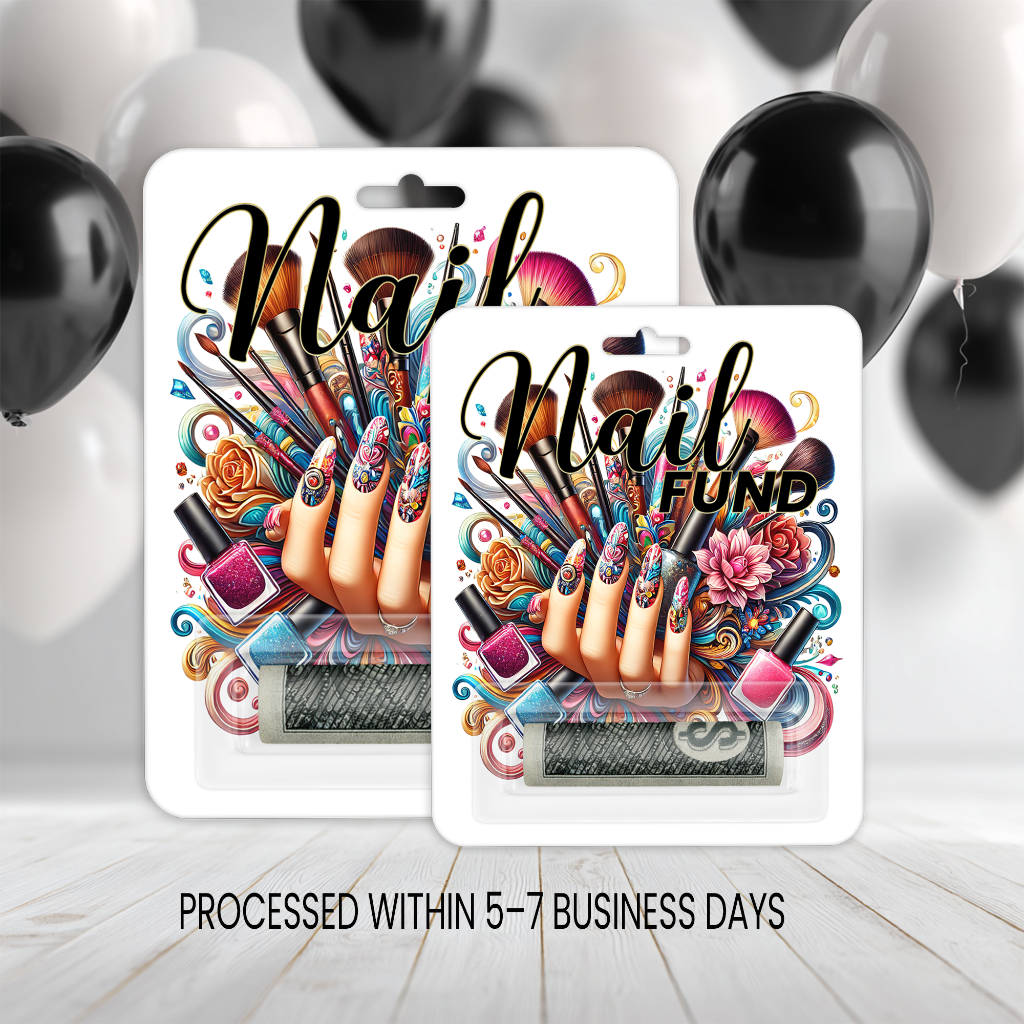 Nail Fund Money Card | Cute Cash Holder Gift | Birthday Gift | Christmas Stocking Stuffer