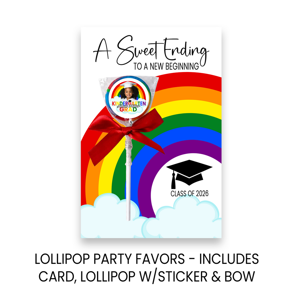 Grad Lollipop Favors | Preschool Kindergarten Graduation Treats | School Party Favor | Printed & Shipped