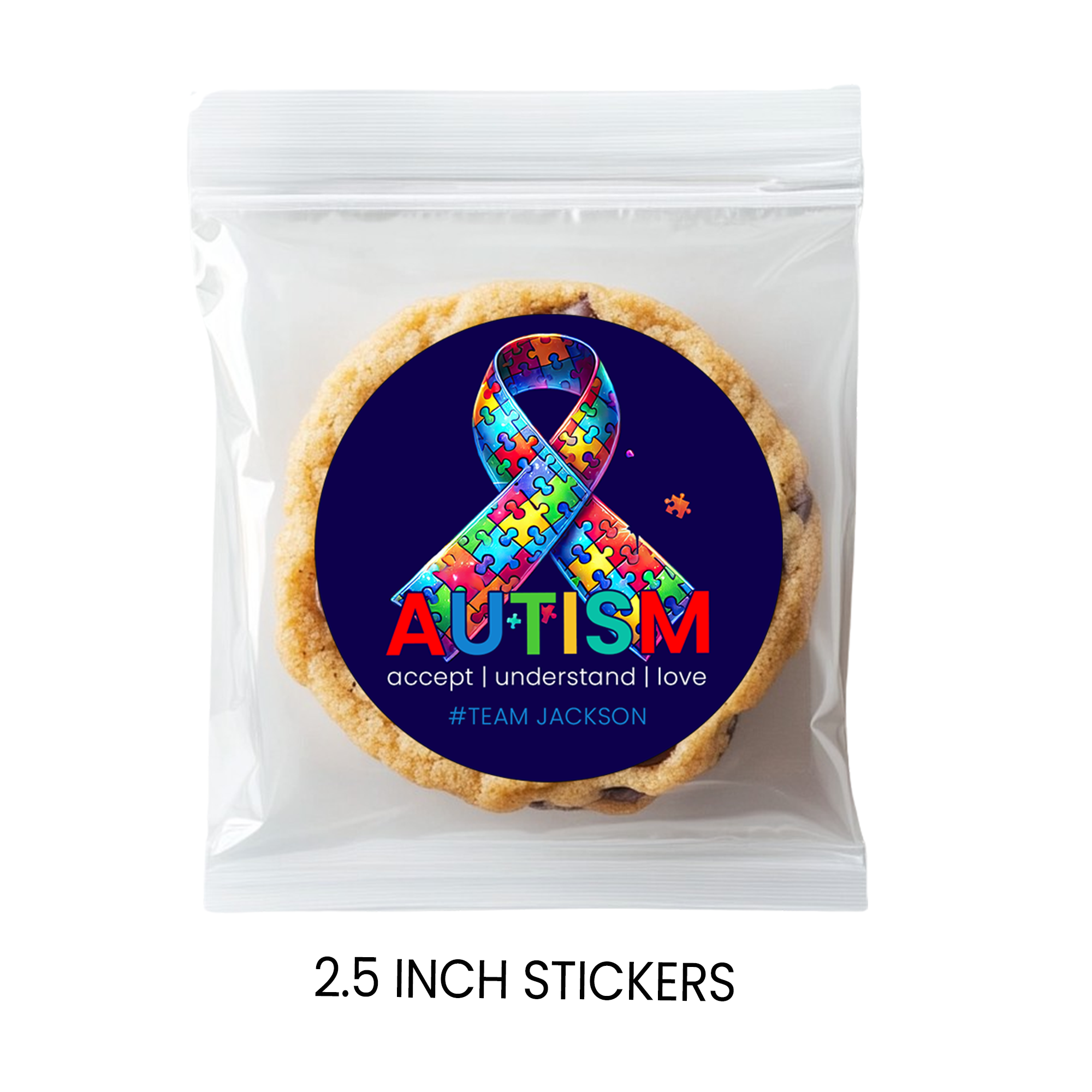 Autism Awareness Month Stickers | Personalized 2.5 Inch Circle Stickers | Classroom Gifts & Event Favor Seals
