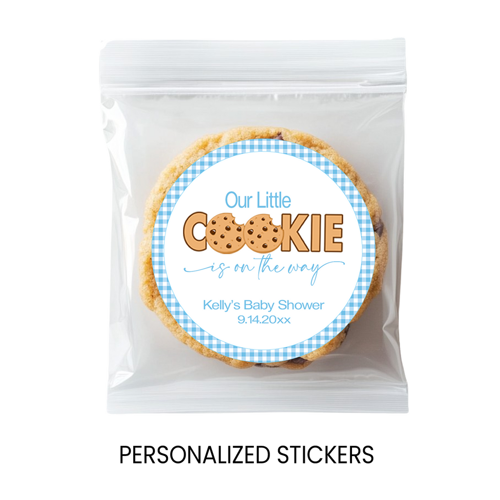 Our Little Cookie Baby Shower Circle Favor Stickers | Cookie Theme Baby Shower Stickers | Printed-Only