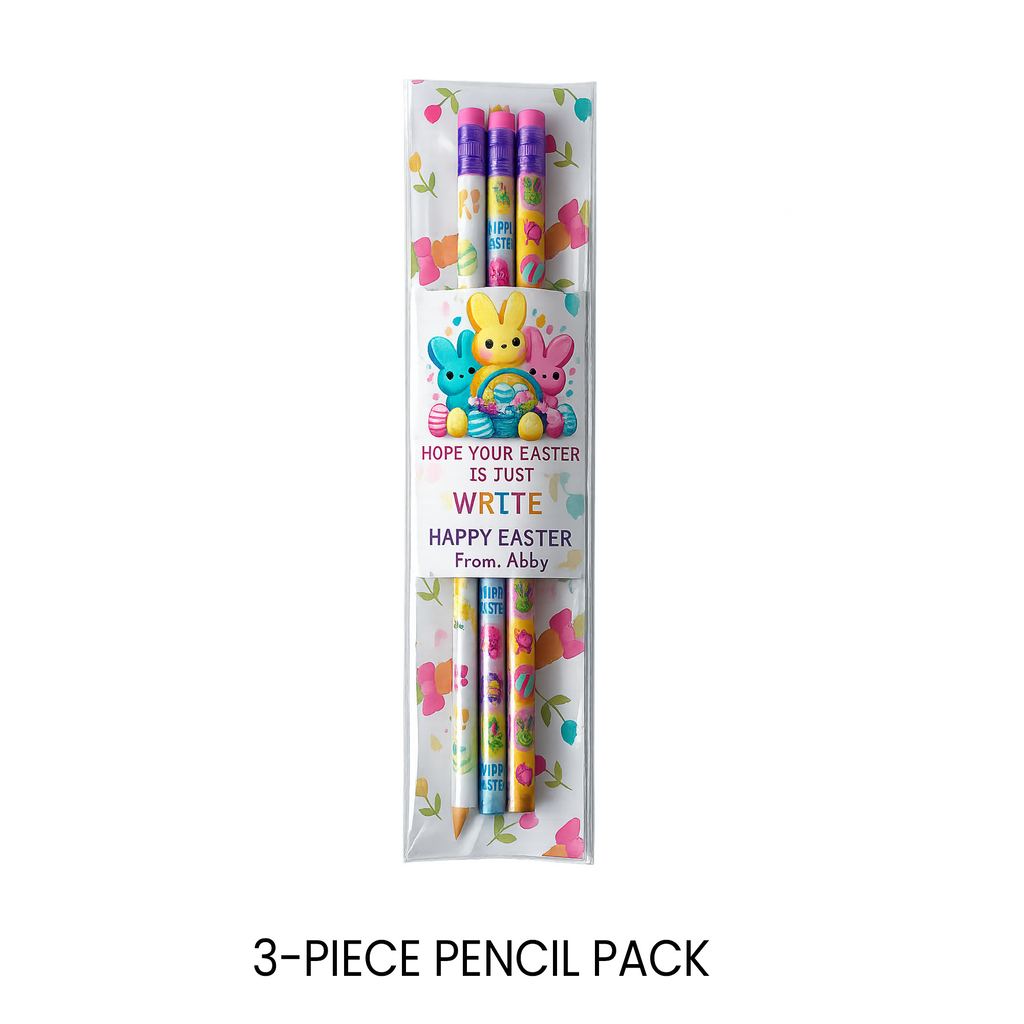 Easter Pencil Pack Favors | Kids Easter Classroom Gift | Personalized Basket Stuffer