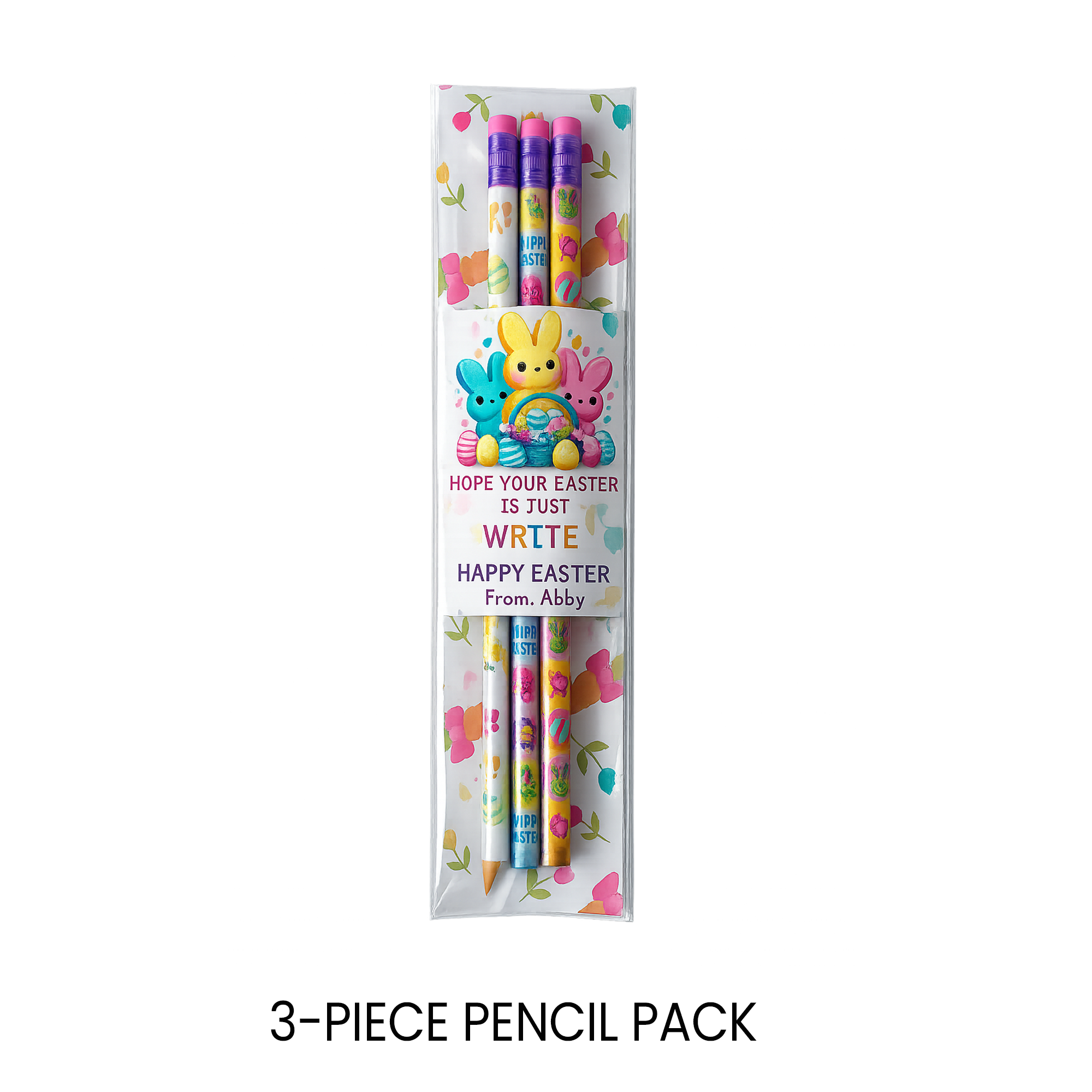 Easter Pencil Pack Favors | Kids Easter Classroom Gift | Personalized Basket Stuffer