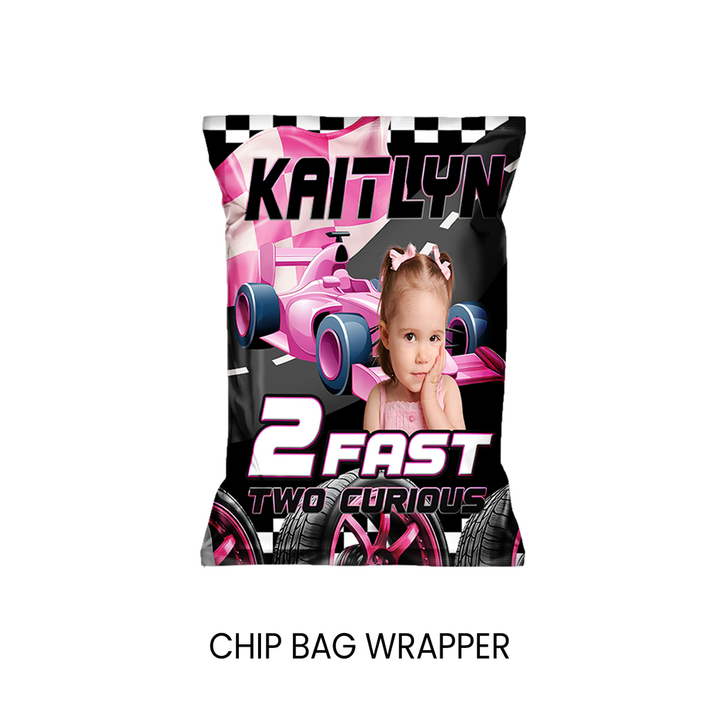 2 Fast 2 Curious Chip Bag Wrapper Party Favor | Racing Birthday Theme | Digital + Print Option
