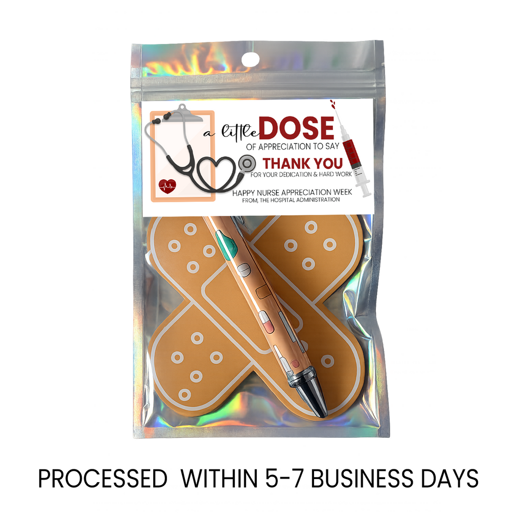 Nurse Appreciation Notepad and Pen Favors | Healthcare Worker Thank You Gifts