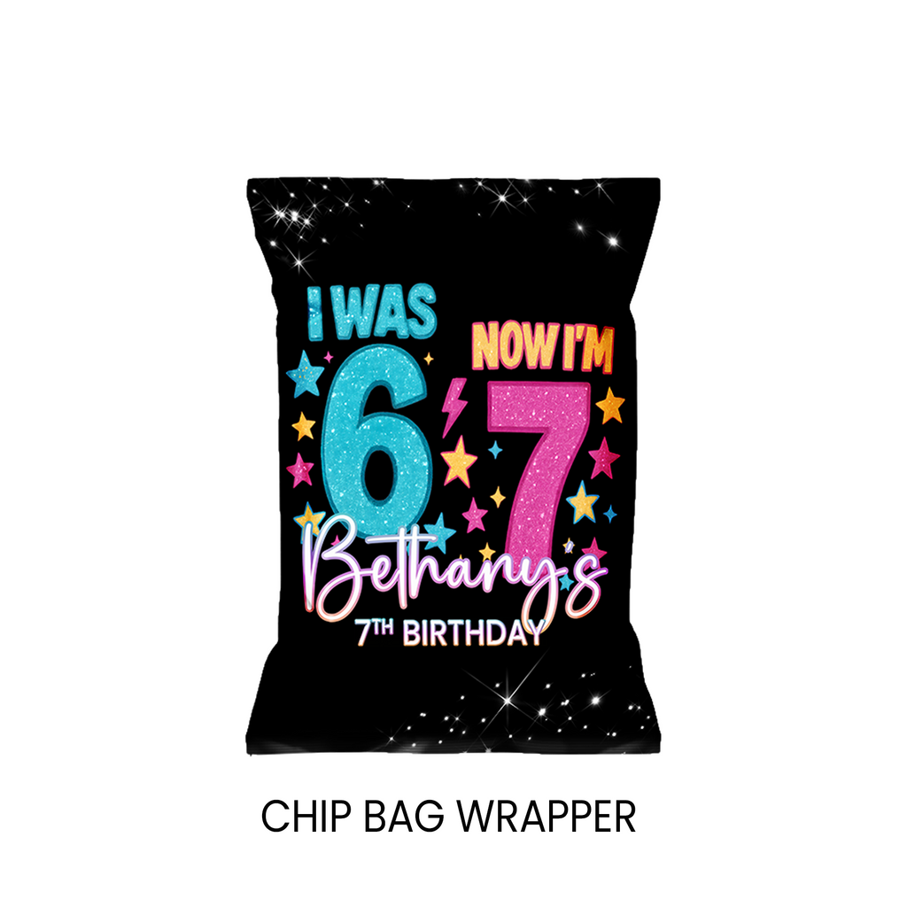 Six Seven (6/7) Chip Bag Wrapper Party Favor | 7th Birthday Party Theme | Digital + Print Option