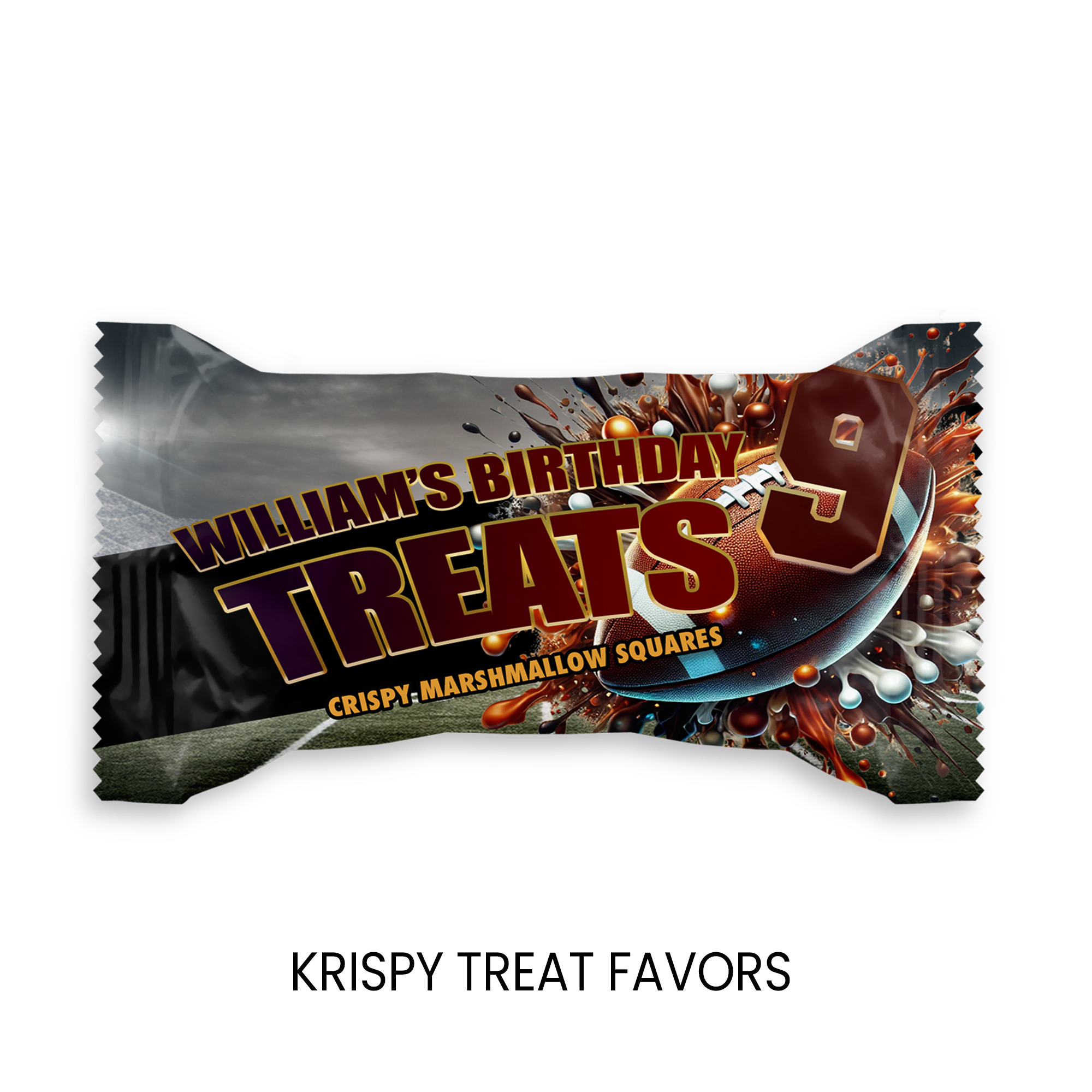 Football Theme Marshmallow Treat Label Party Favor | Sports Birthday Party | Digital + Print Option