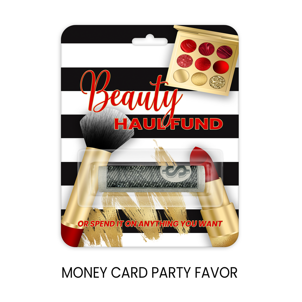 Beauty Haul Fund Money Card | Cash Gift Holder With Pouch | Beauty Gift For Birthdays and Christmas | Print & Ship