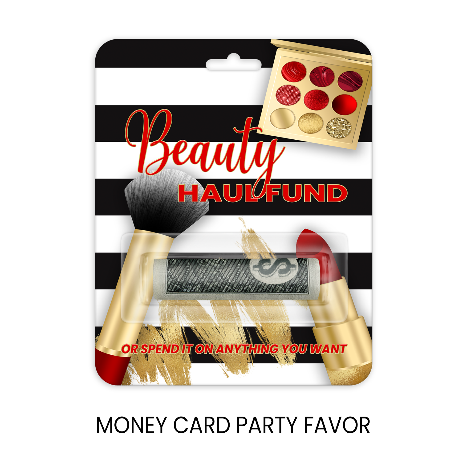 Beauty Haul Fund Money Card | Cash Gift Holder With Pouch | Beauty Gift For Birthdays and Christmas | Print & Ship