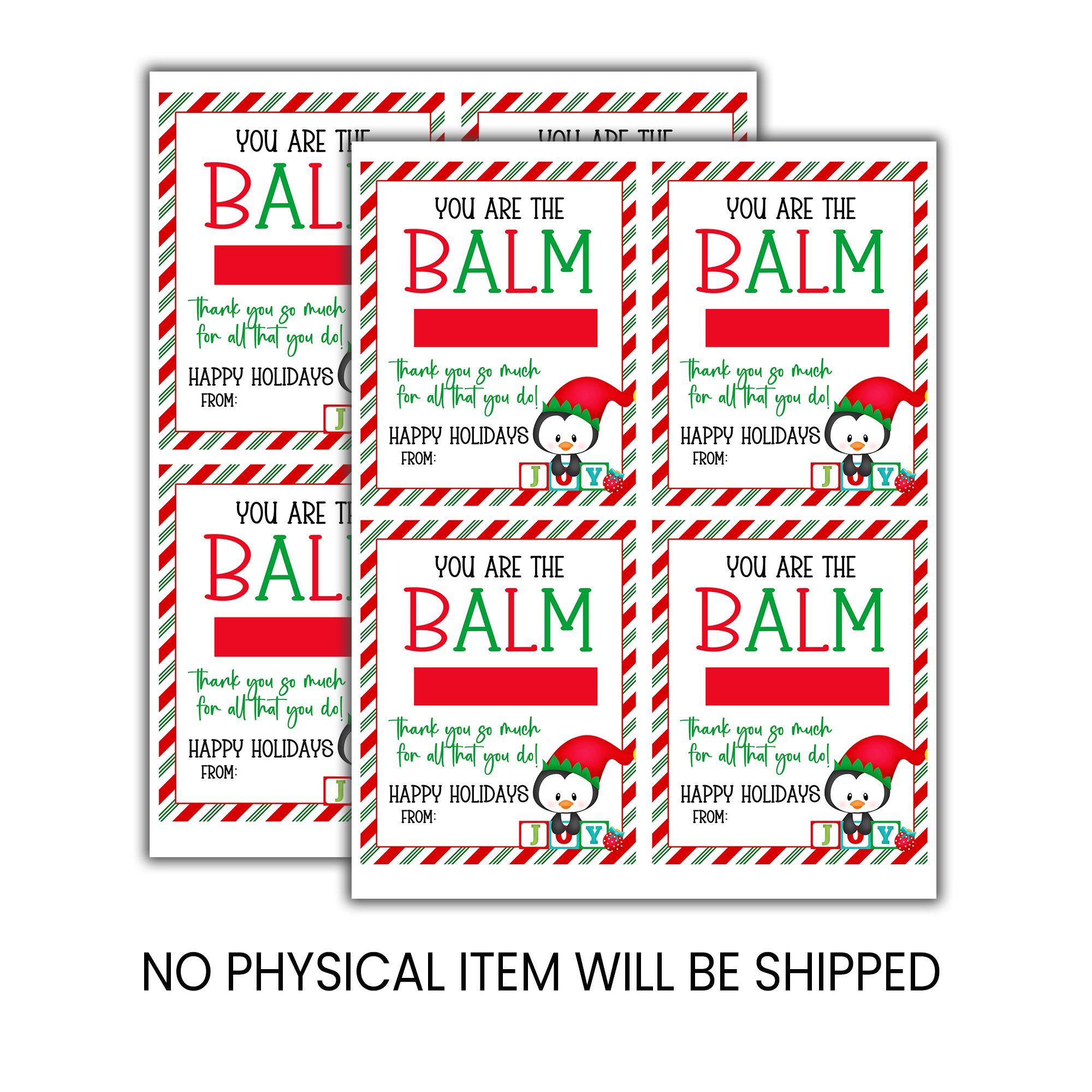 You're the Balm | Lip Balm Card | Christmas Favor | Digital Instant Download