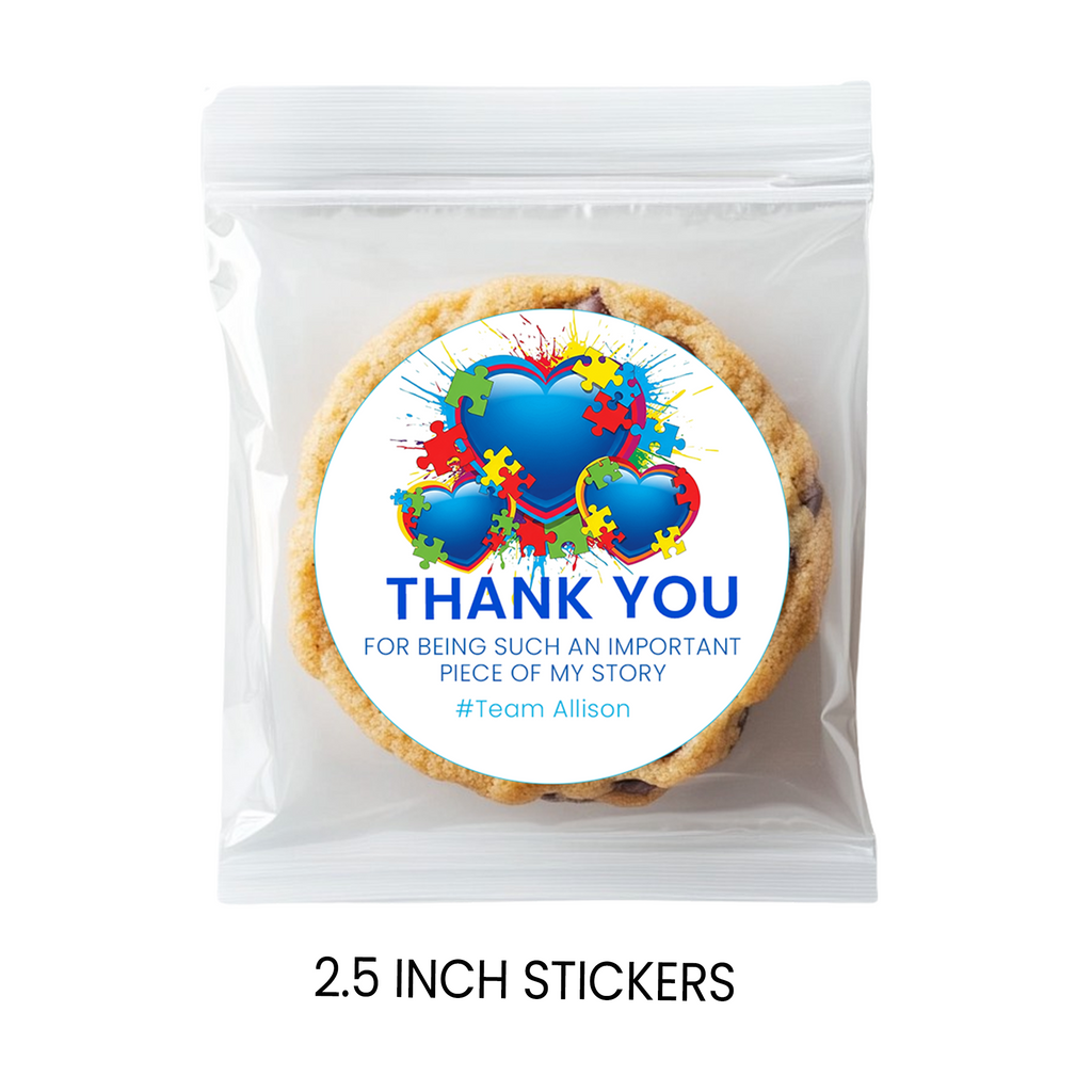 Autism Awareness Month Stickers | Personalized 2.5 Inch Circle Stickers | Classroom Gifts & Event Favor Seals