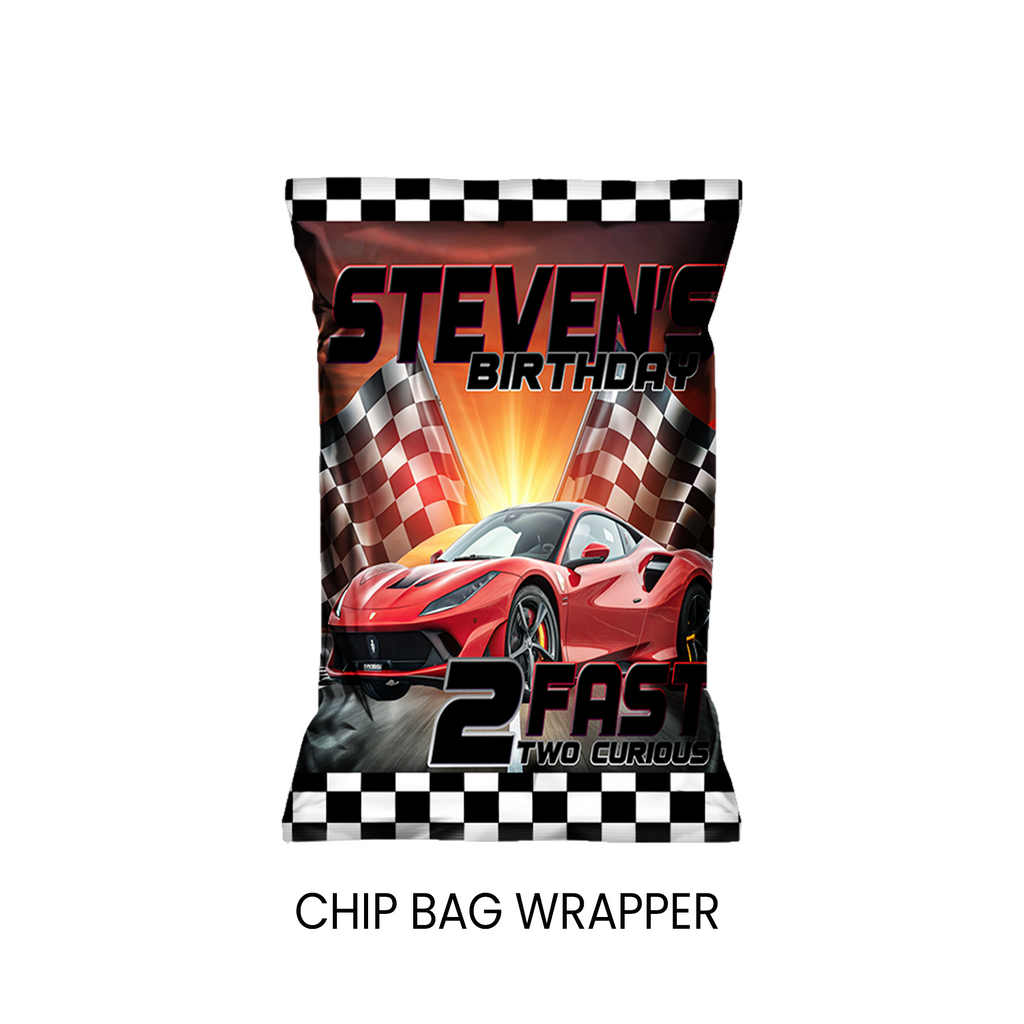 2 Fast 2 Curious Chip Bag Wrapper Party Favor | Racing Birthday Theme | Digital + Print Option