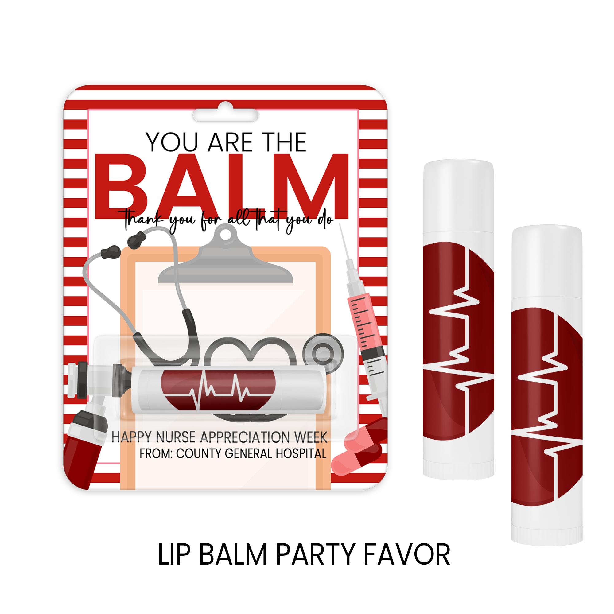 Nurse Appreciation Lip Balm Favors | Thank You Gifts for Healthcare Workers