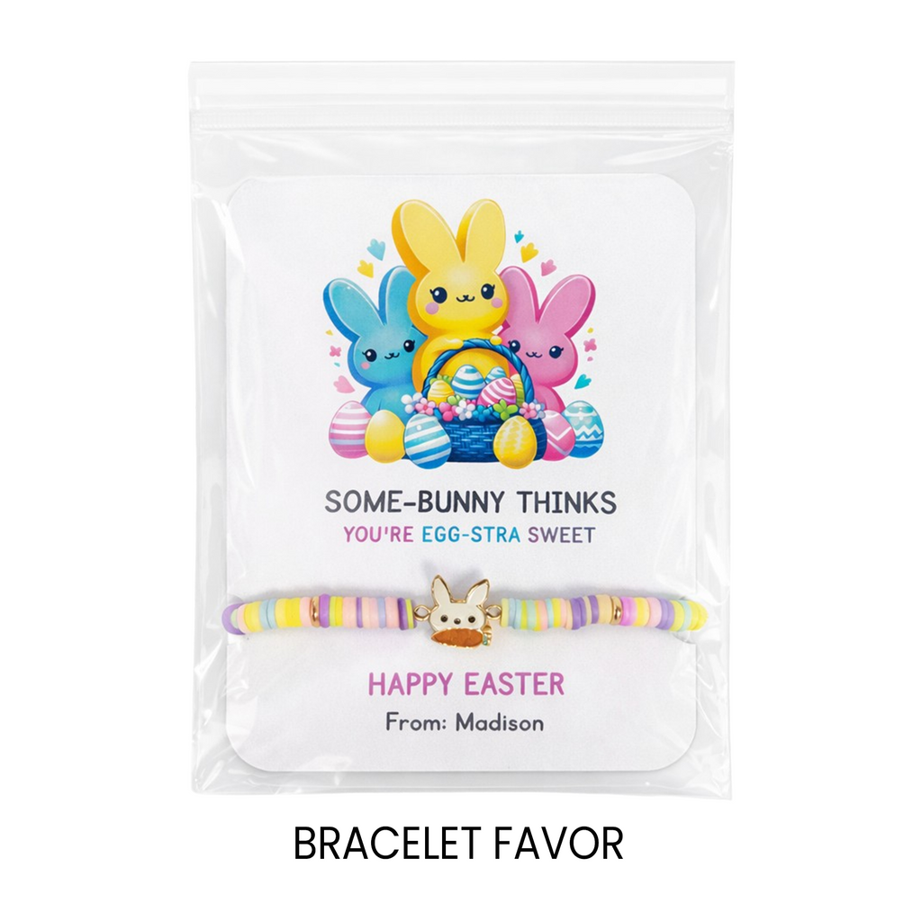 Easter Bracelet Party Favors | Kids Easter Basket Stuffer | Friendship Bracelets | Classroom Easter Gift