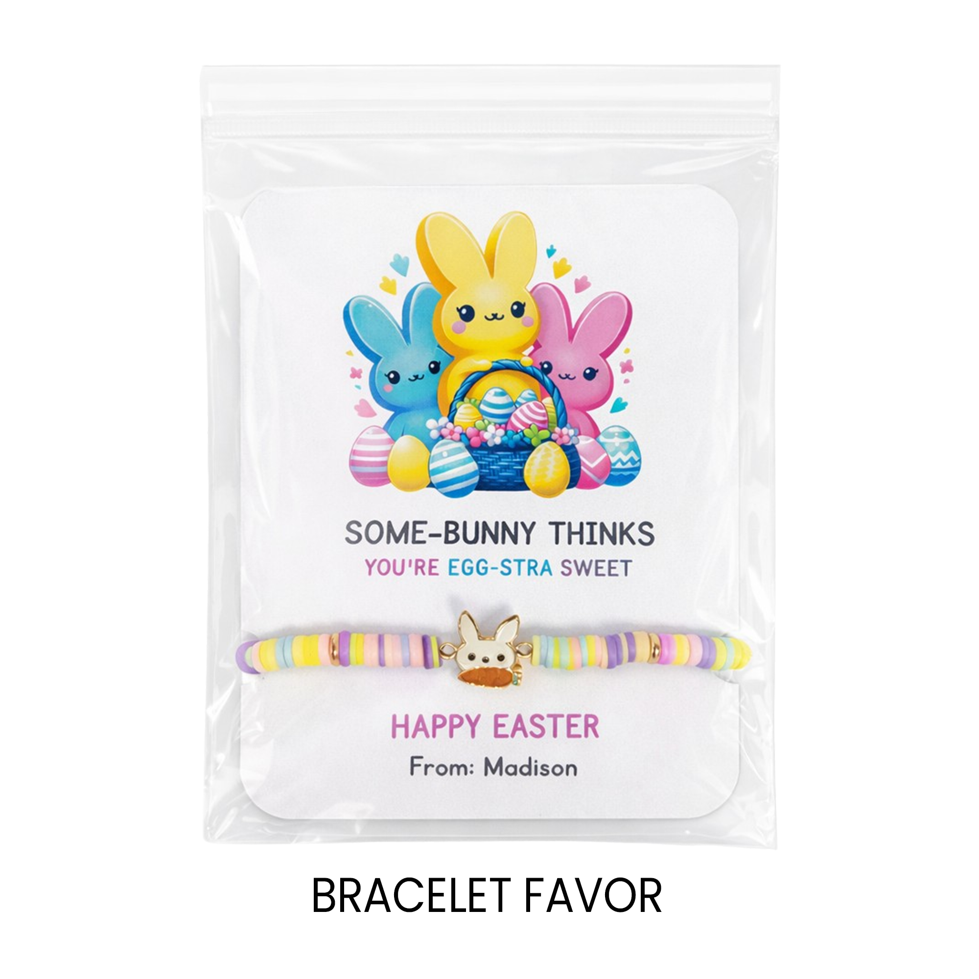 Easter Bracelet Party Favors | Kids Easter Basket Stuffer | Friendship Bracelets | Classroom Easter Gift