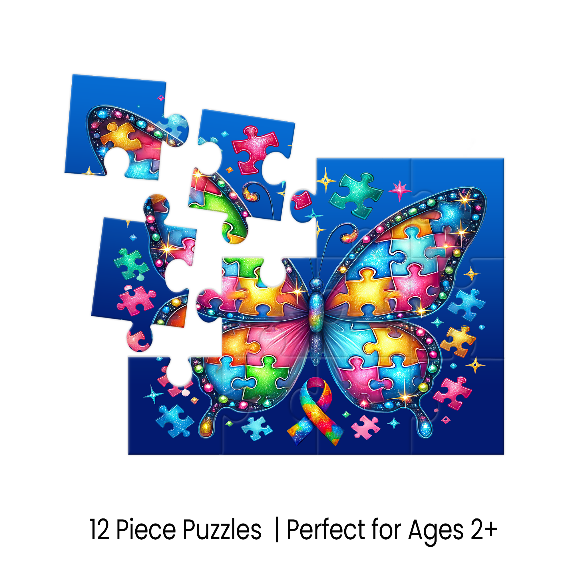 Autism Awareness Puzzle Favors | 12 Piece Kids Butterfly Design