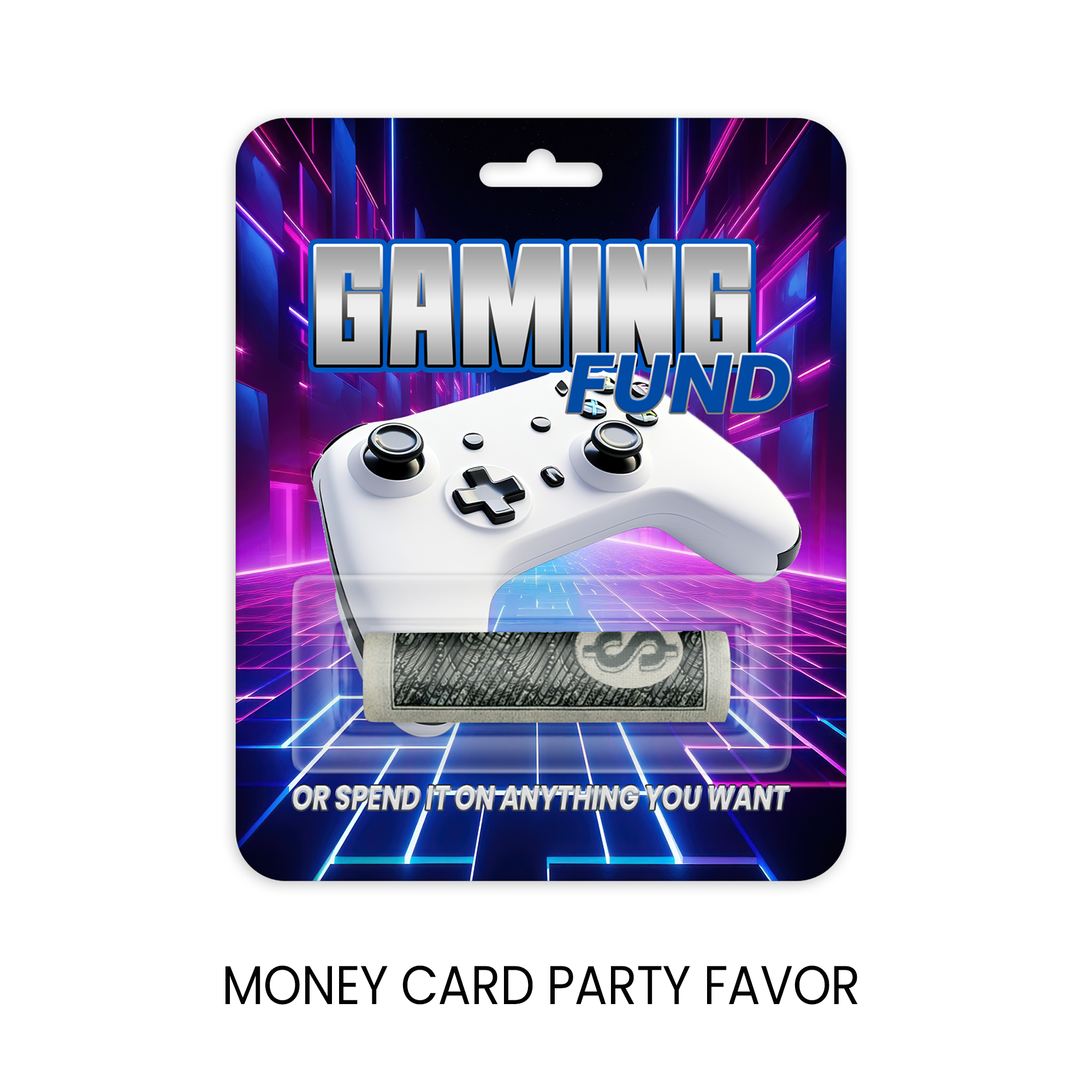 Gaming Fund Money Card | Cash Gift Holder With Pouch | Gamer Gift For Birthdays and Christmas | Print & Ship