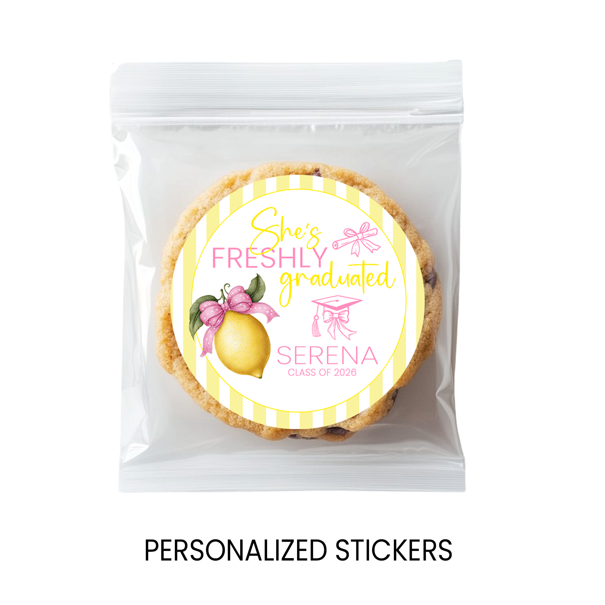 She’s Freshly Graduated Stickers | Lemon Graduation Favors | Personalized Party Favors