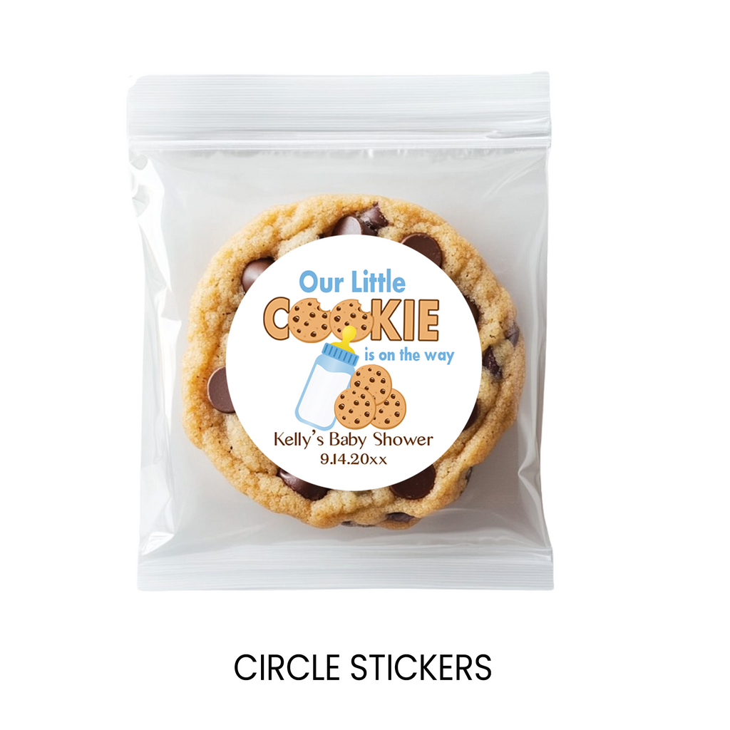 Our Little Cookie Baby Shower Circle Favor Stickers | Cookie Theme Baby Shower Stickers | Printed-Only