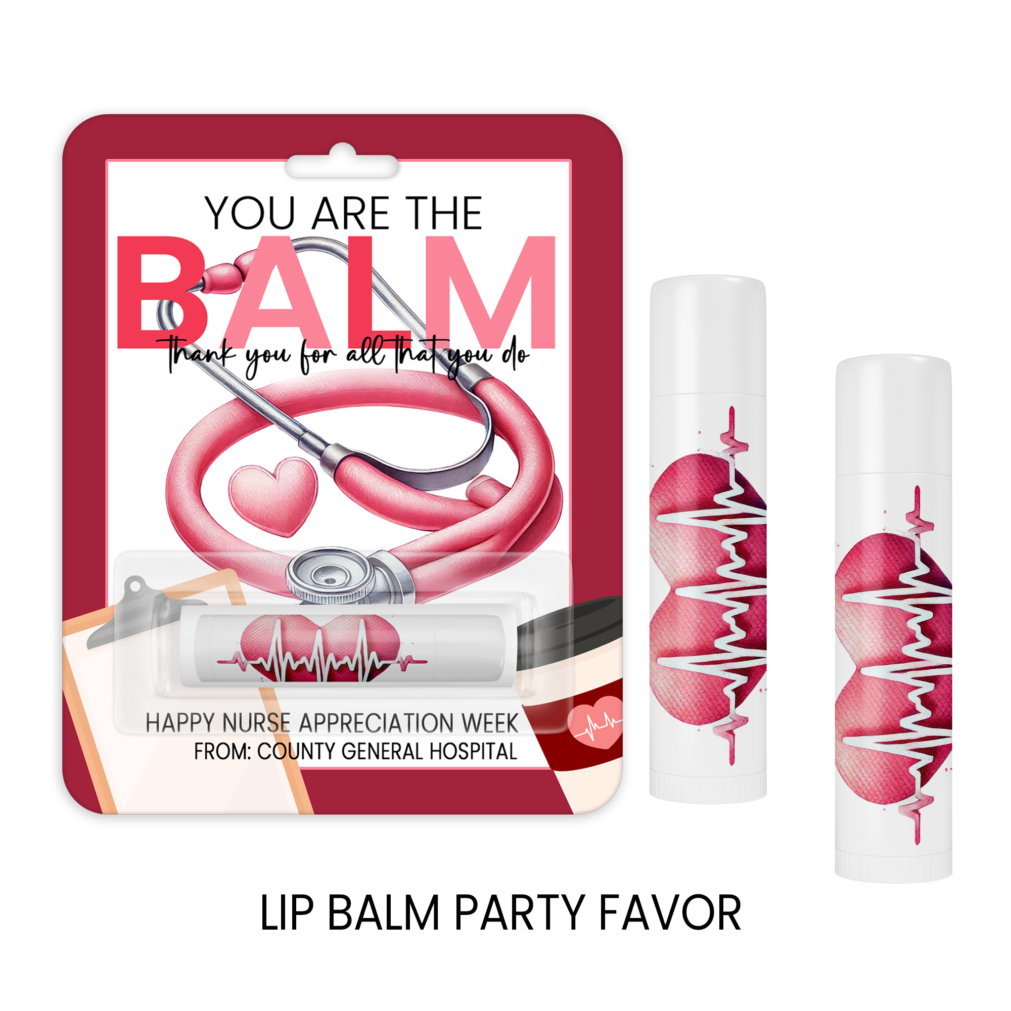 Nurse Appreciation Lip Balm Favors | Thank You Gifts for Healthcare Workers