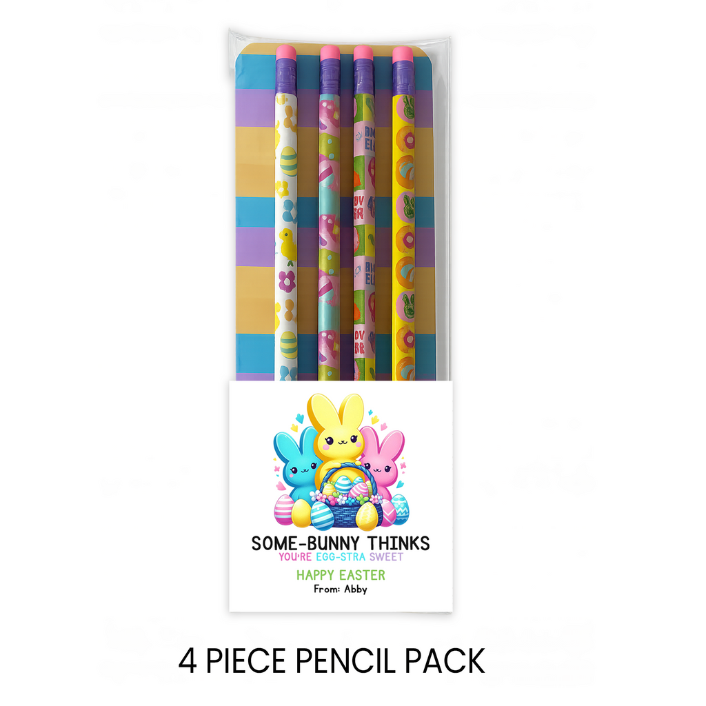 Easter Pencil Pack Favors | Kids Easter Classroom Gift | Personalized Basket Stuffer