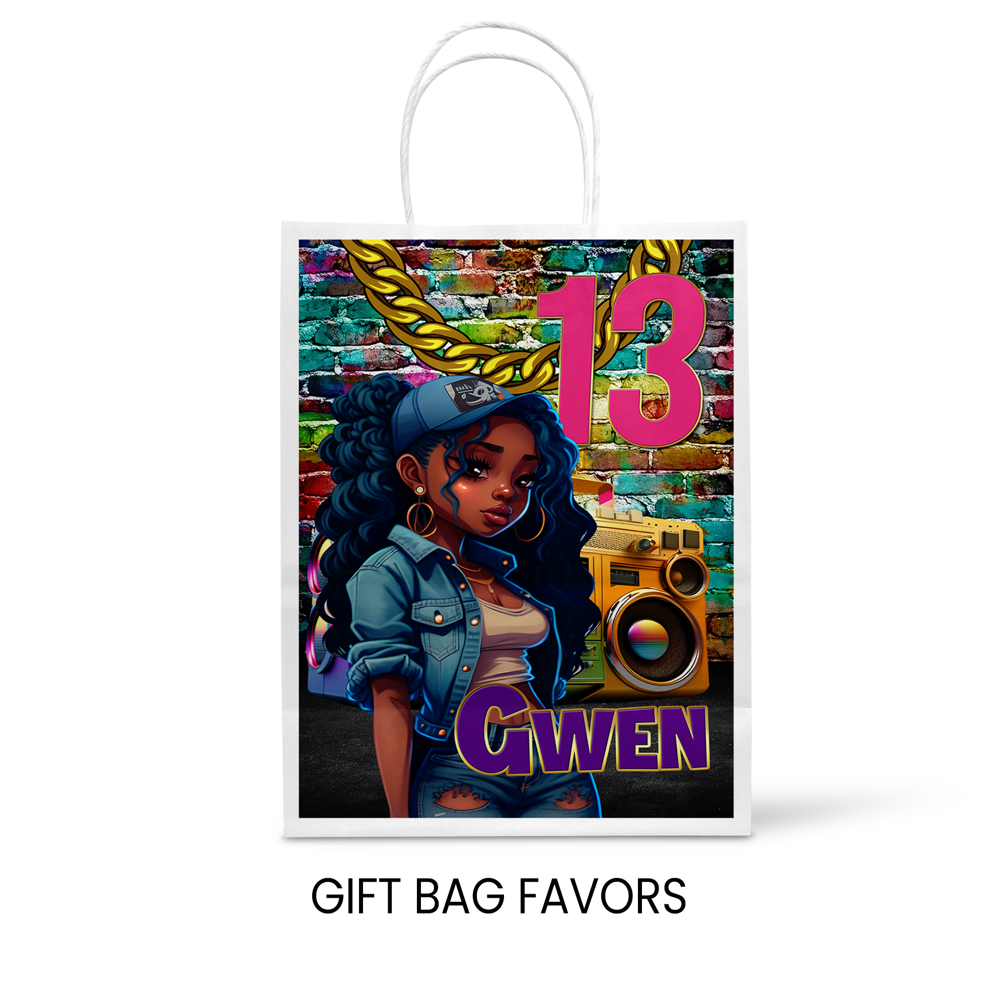 13th Birthday | Gift Bag Label Party Favor | Tween Birthday Party | Digital + Print Option