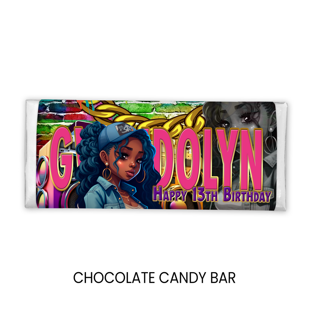 13th Birthday | Chocolate Candy Bar Wrapper | Tween Birthday Party Favor | Digital + Print Option