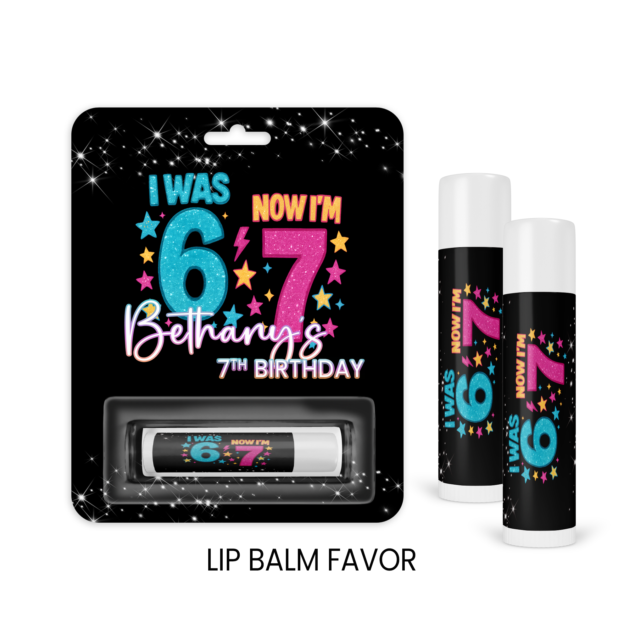 Six Seven (6/7) Lip Balm | 7th Birthday Party Favor | Personalized Kids Birthday Favor