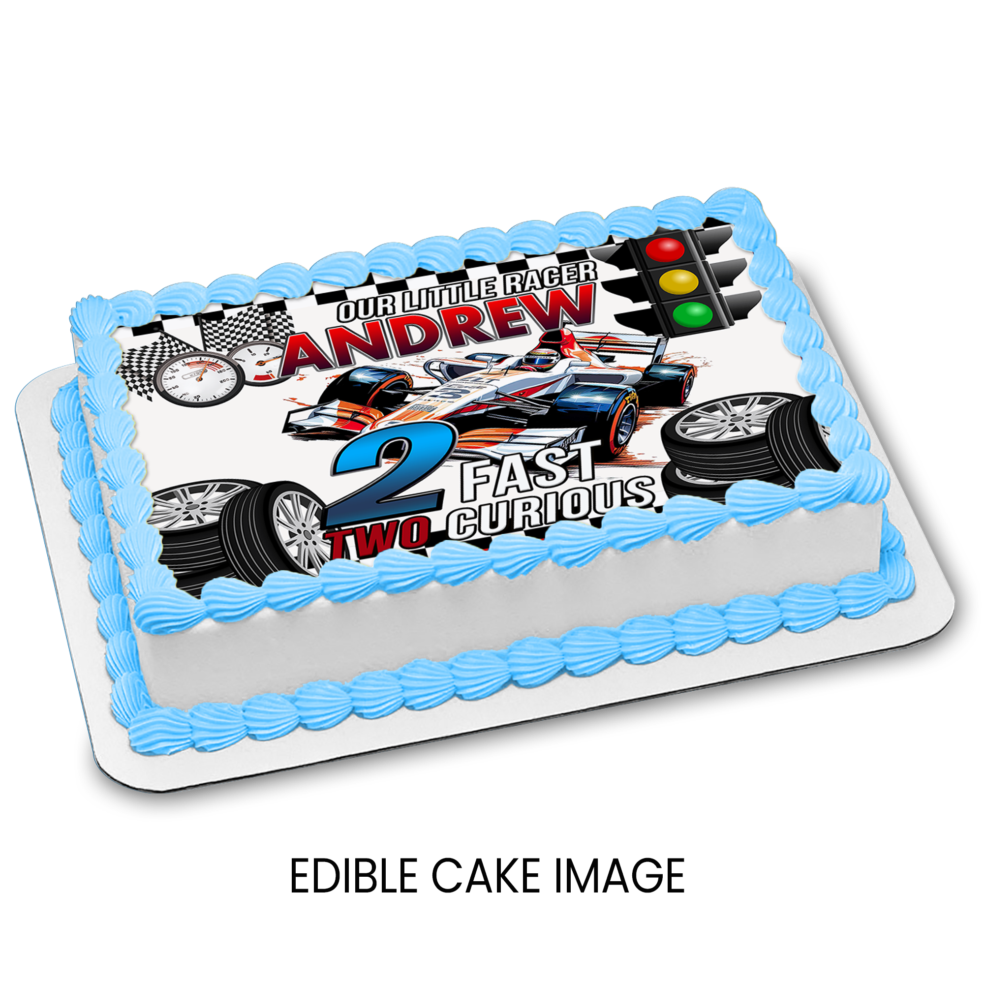 2 Fast 2 Curious Edible Cake Image Topper | Racing Birthday Party | Digital + Print Option