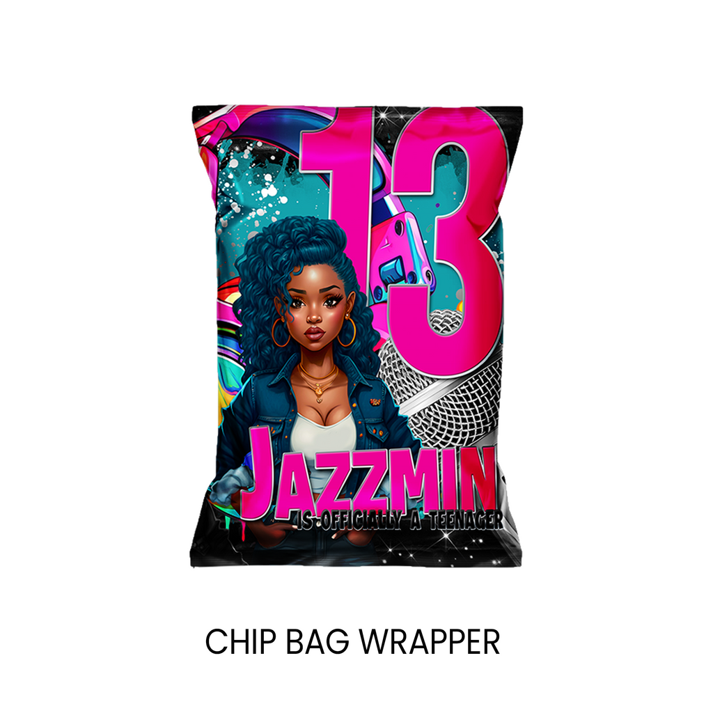 13th Birthday | Chip Bag Wrapper Party Favor | Tween Birthday Party | Digital + Print Option
