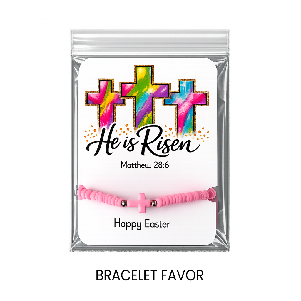 Easter Cross Bracelet Favors | Christian Kids Party Favor | Faith-Based Easter Gift