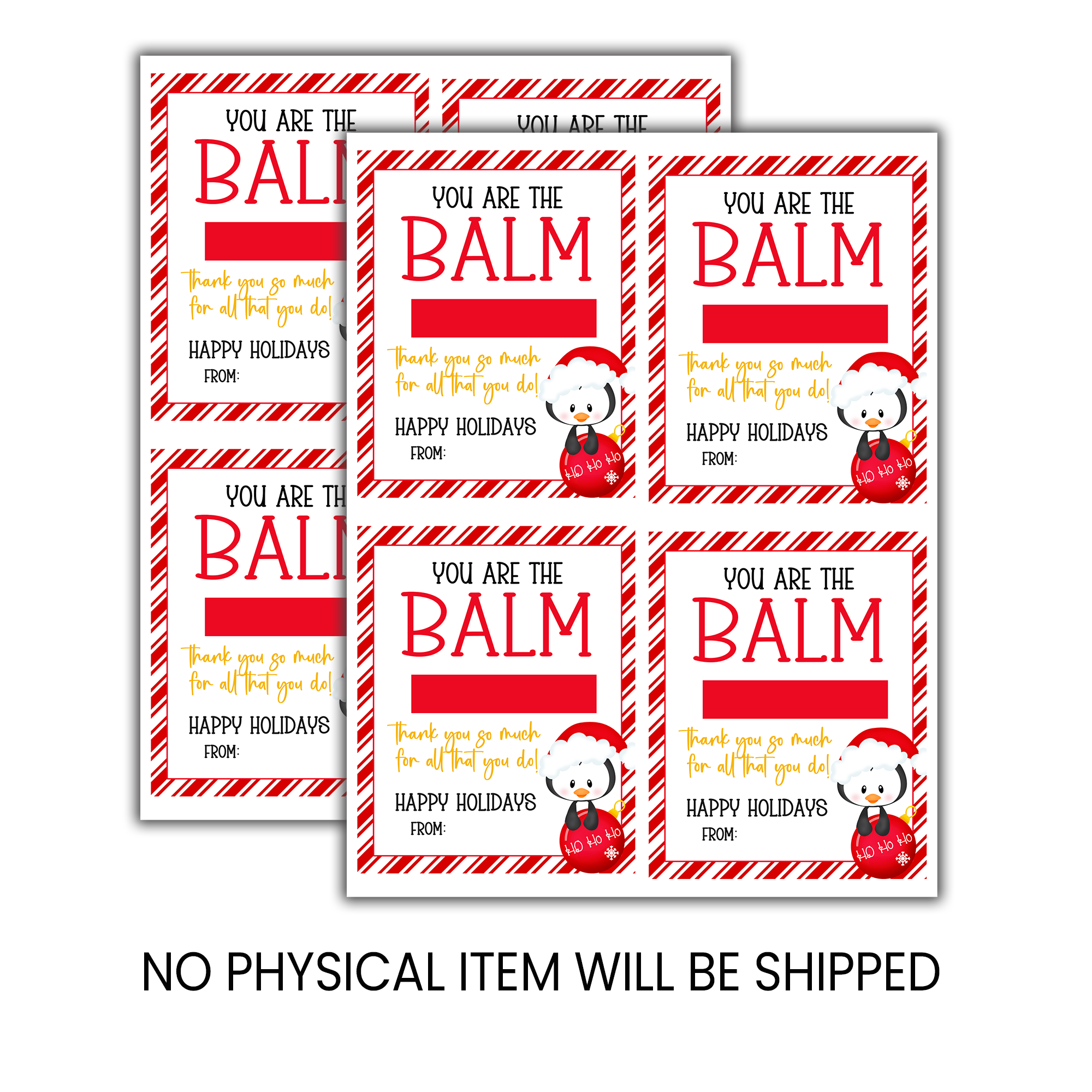You're the Balm | Lip Balm Card | Christmas Favor | Digital Instant Download
