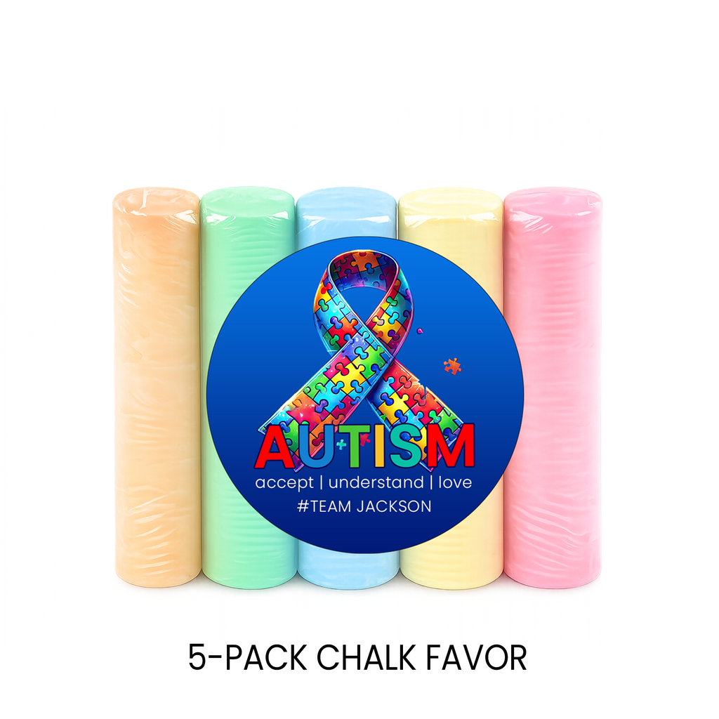 Autism Awareness Sidewalk Chalk Party Favors | Sensory Birthday Activity, Classroom Gift