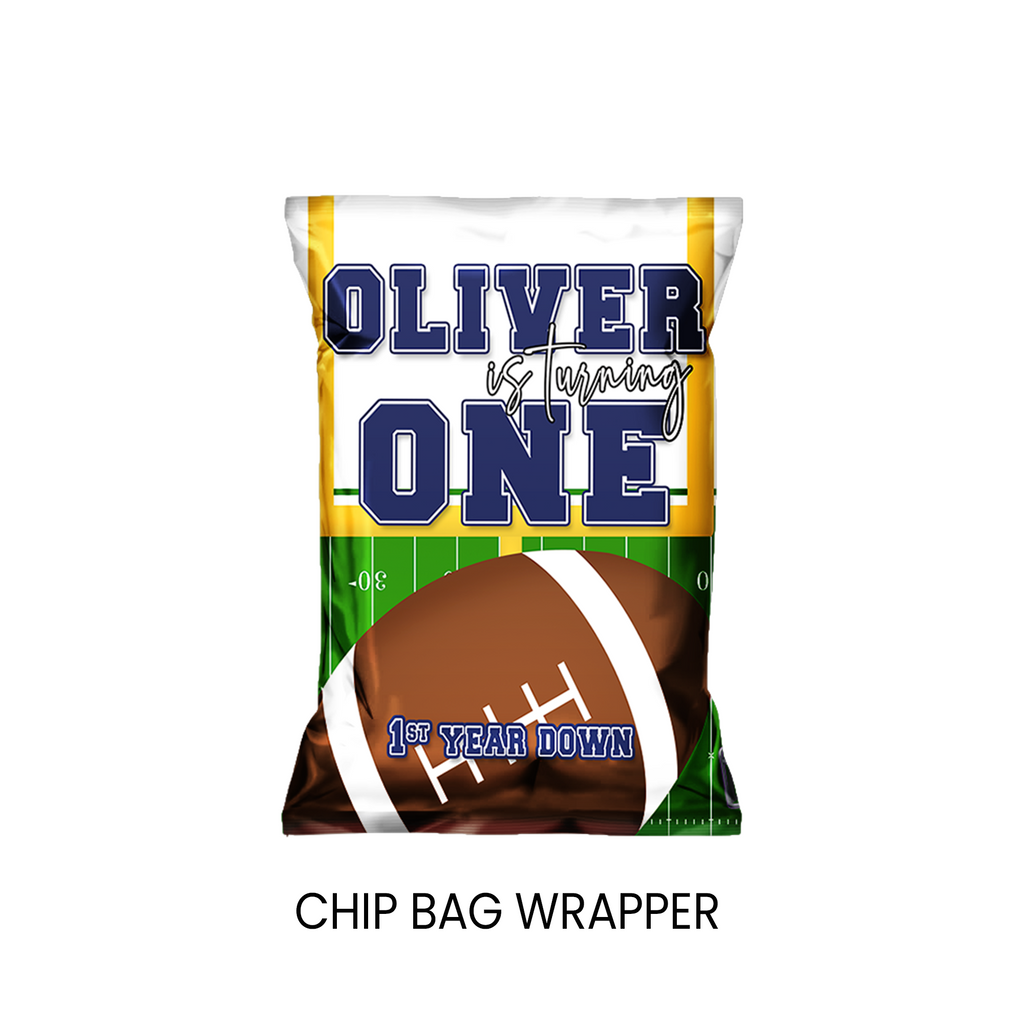 Rookie of the Year Football | Chip Bag Wrapper Party Favor | First Birthday Party | Digital + Print & Ship Option