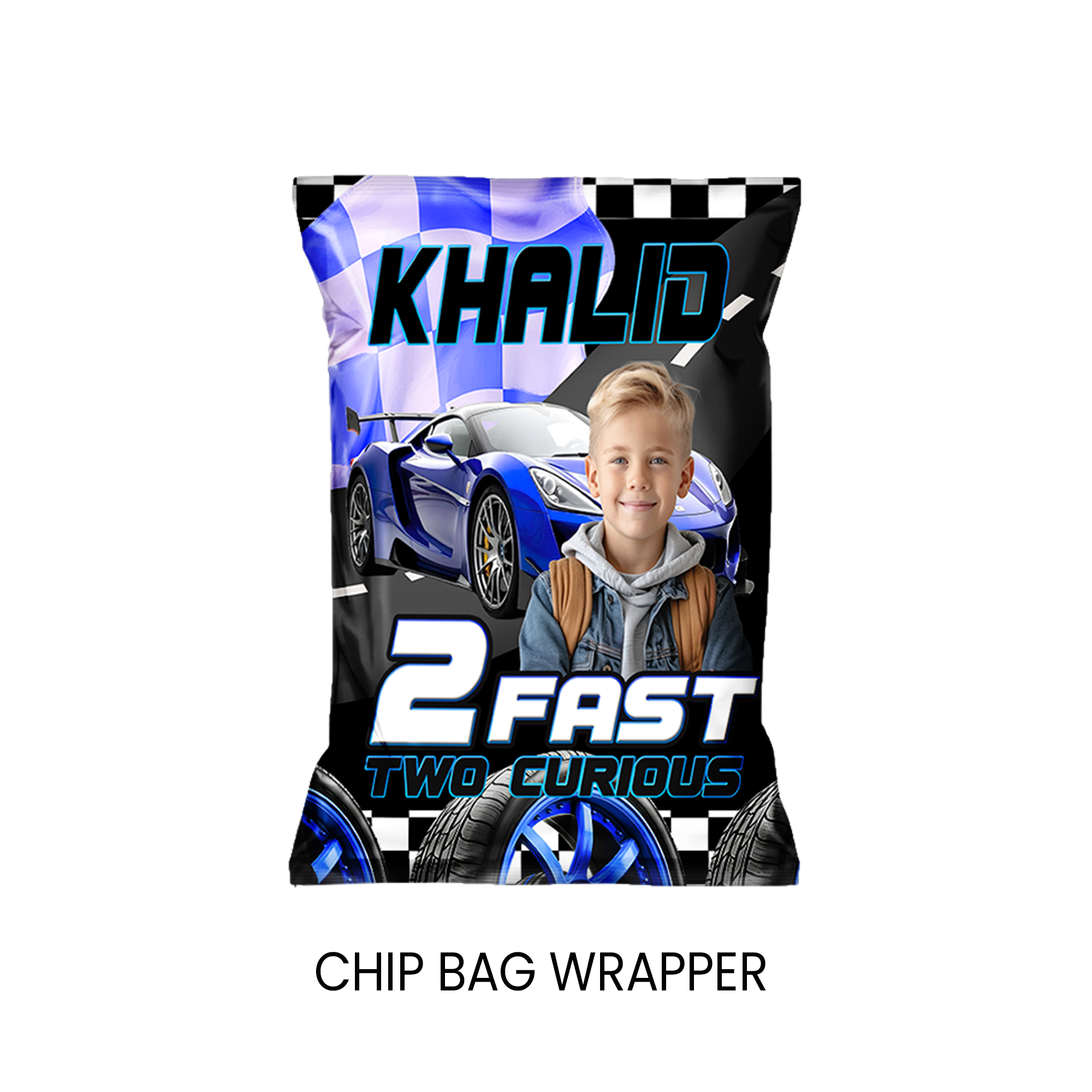 2 Fast 2 Curious Chip Bag Wrapper Party Favor | Racing Birthday Theme | Digital + Print Option