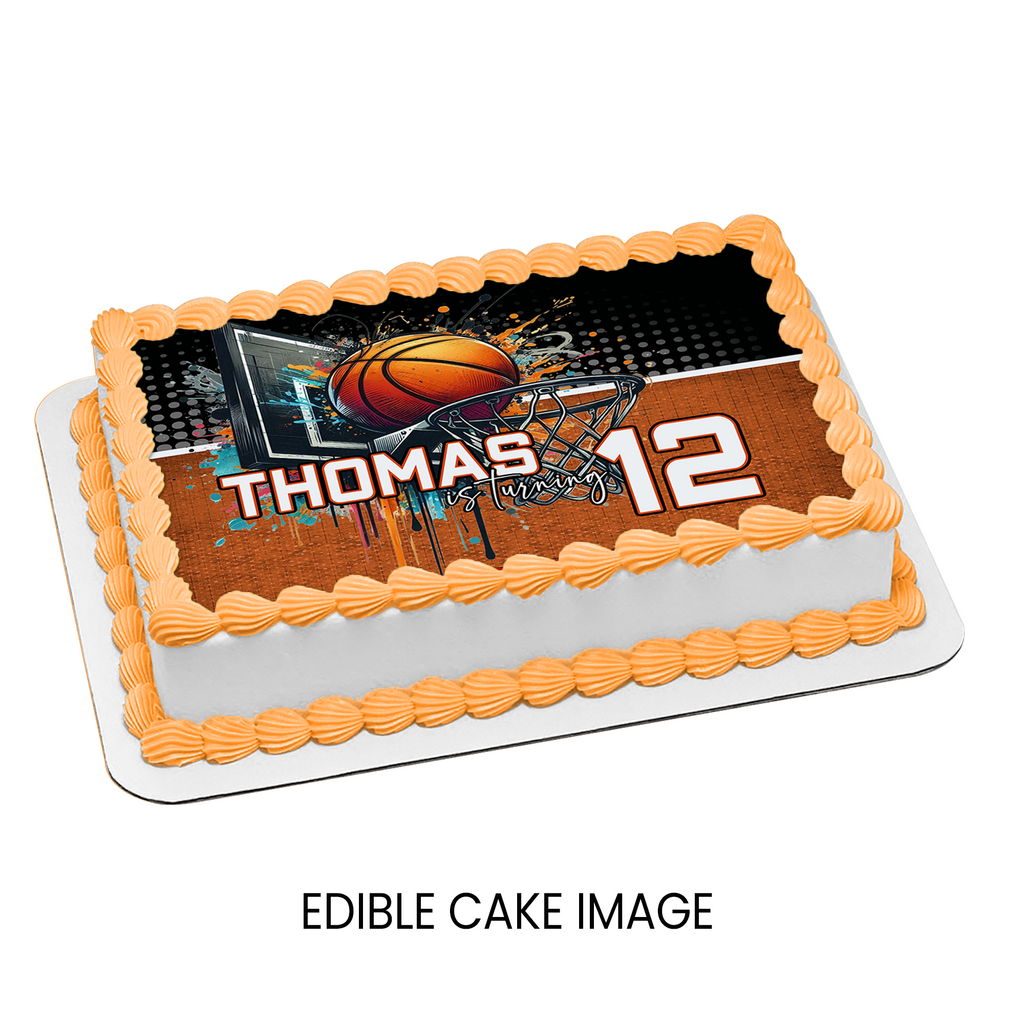 Basketball Theme | Edible Cake Image Topper | Sports Birthday Party | Digital