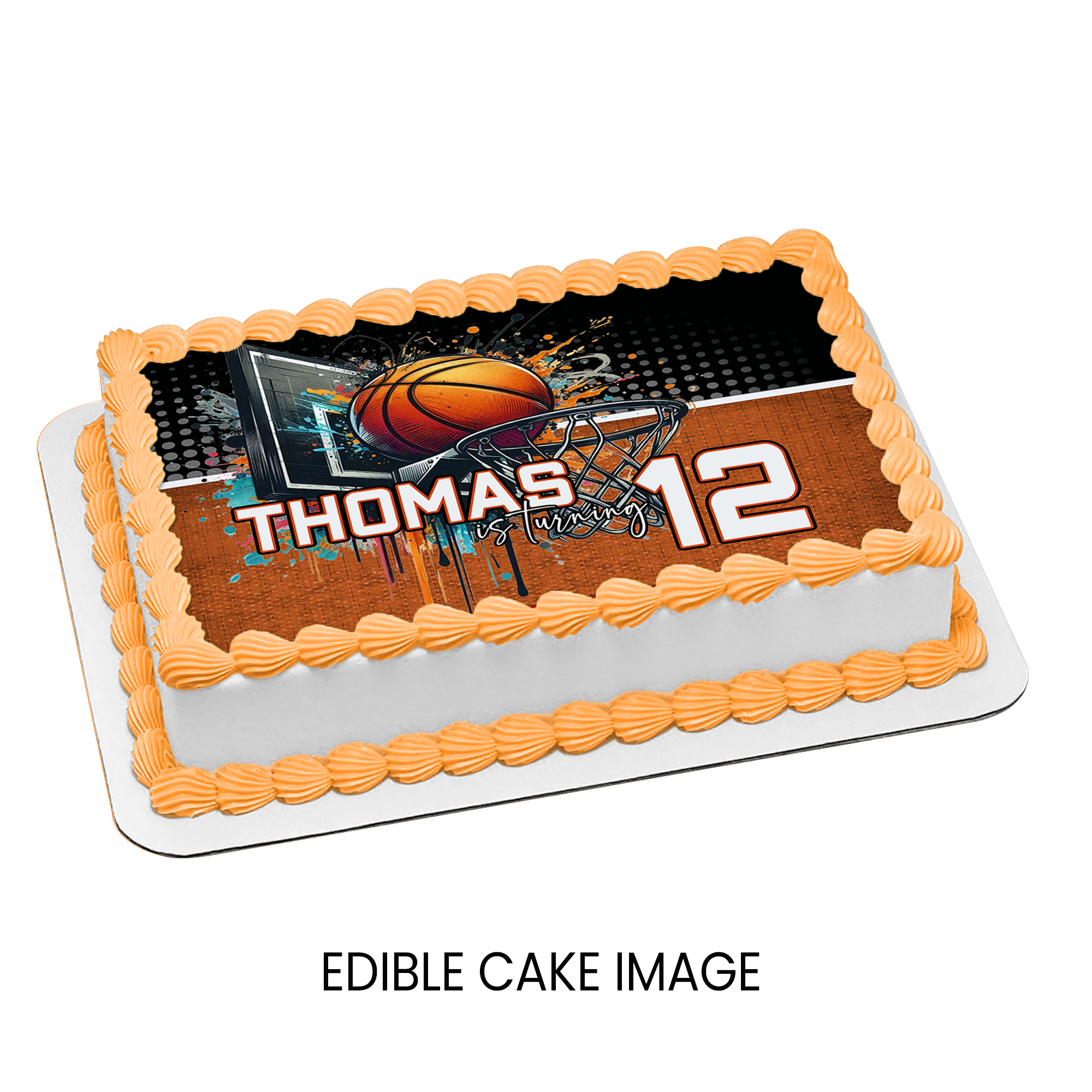 Basketball Theme | Edible Cake Image Topper | Sports Birthday Party | Digital + Print Option