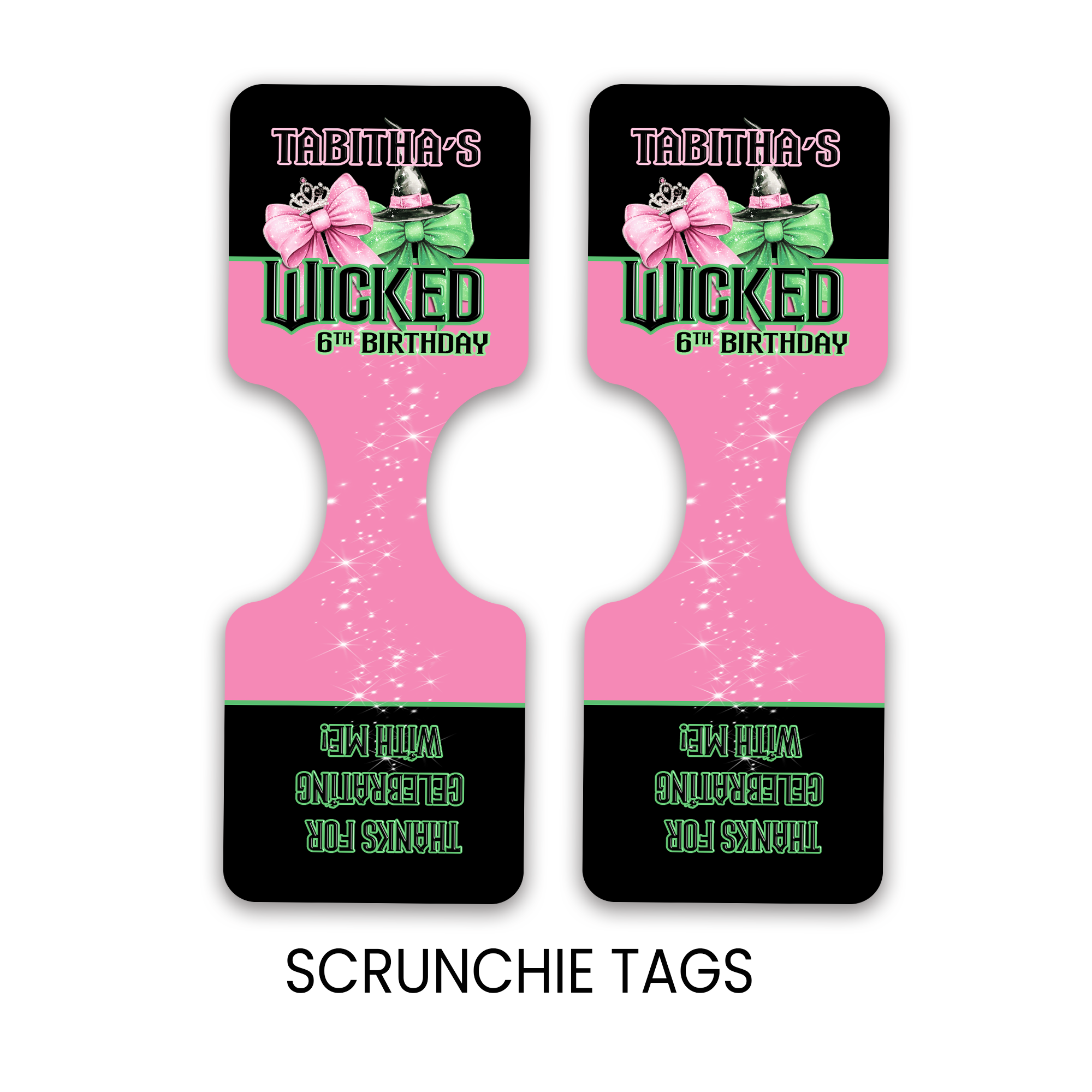 Wicked Inspired Scrunchie & Bracelet Set | Teen Birthday Party Favors | Personalized Birthday Party Favors