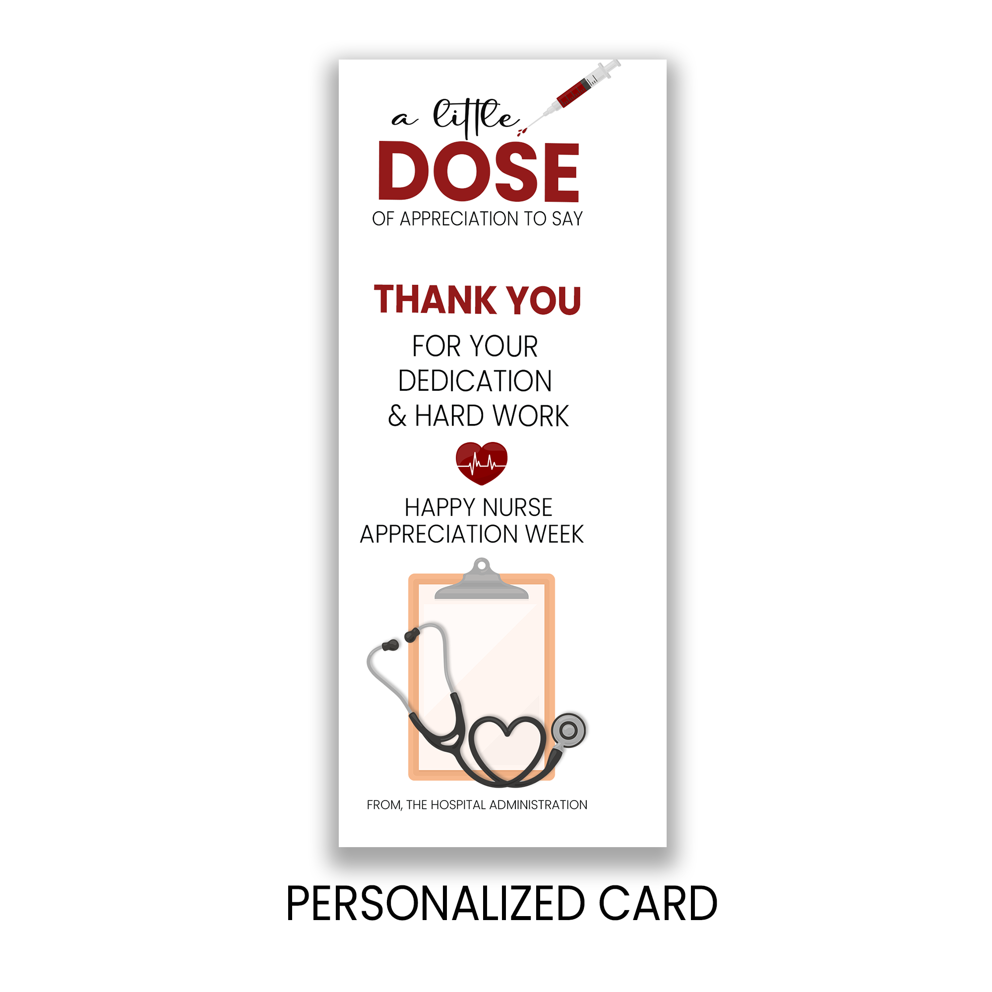 Nurse Appreciation Pen Card Favors | Healthcare Thank You Gift, Personalized Ink Pen