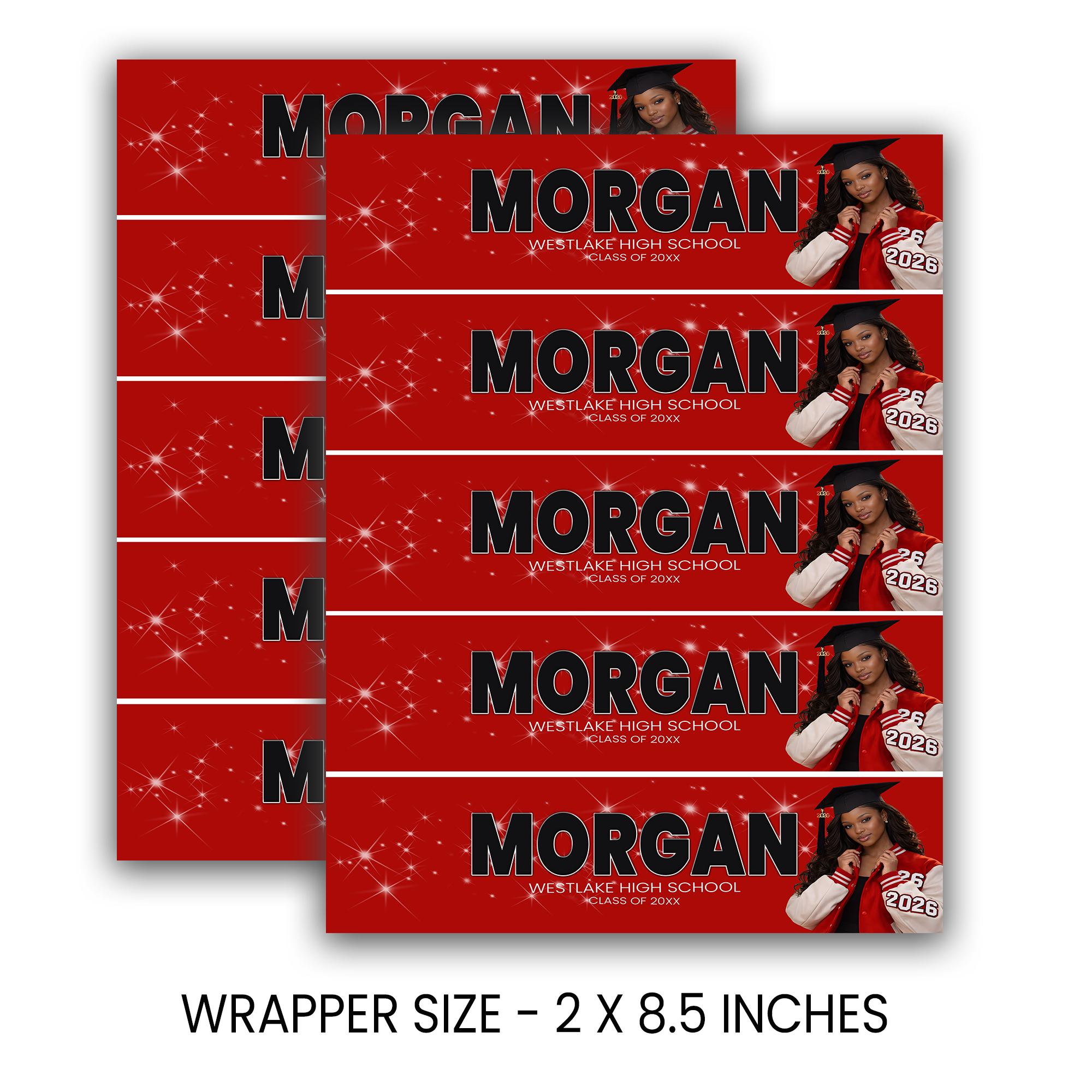 Graduation Water Bottle Wrappers | Drink Labels | Class of 2026 Party Decor | Printed & Shipped