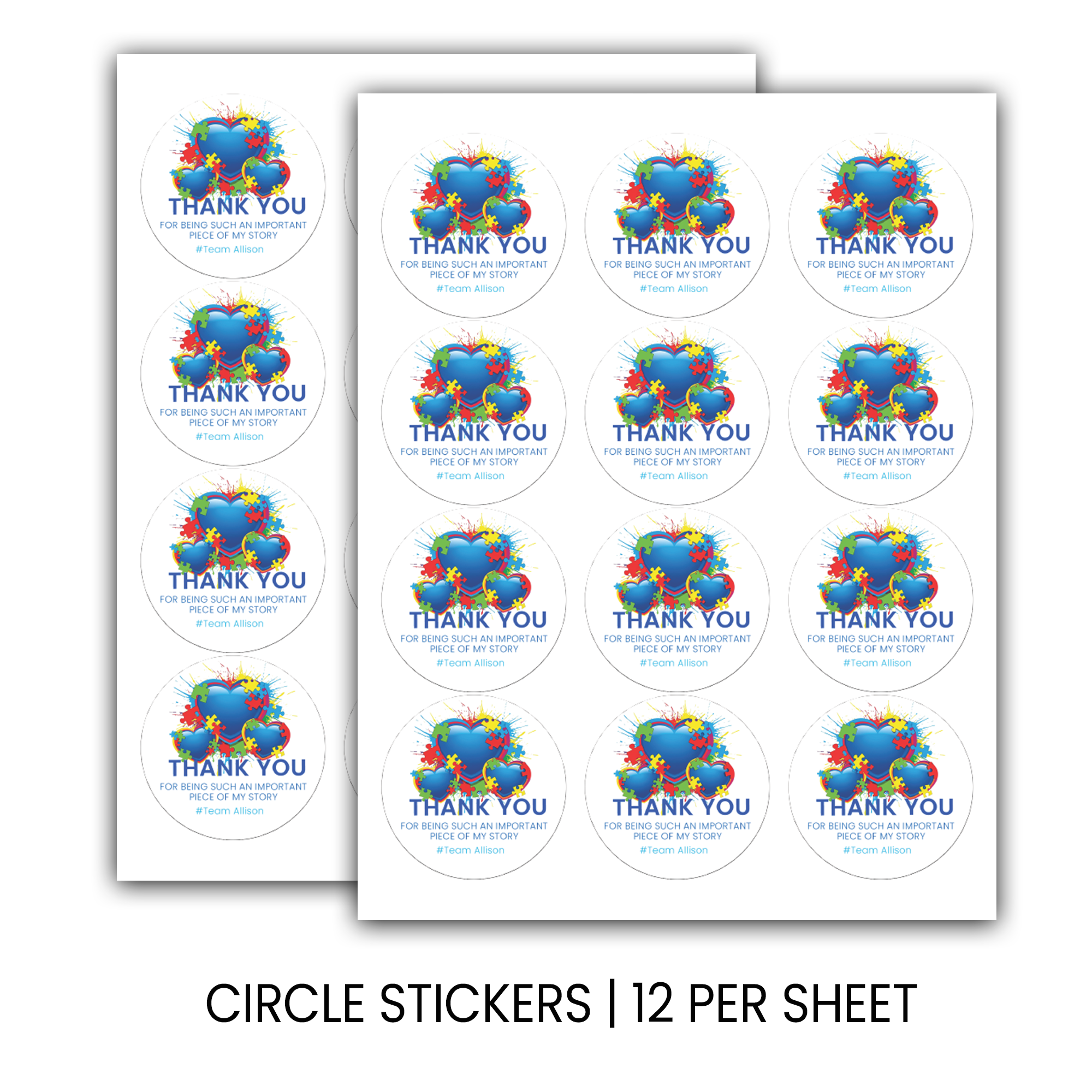 Autism Awareness Month Stickers | Personalized 2.5 Inch Circle Stickers | Classroom Gifts & Event Favor Seals