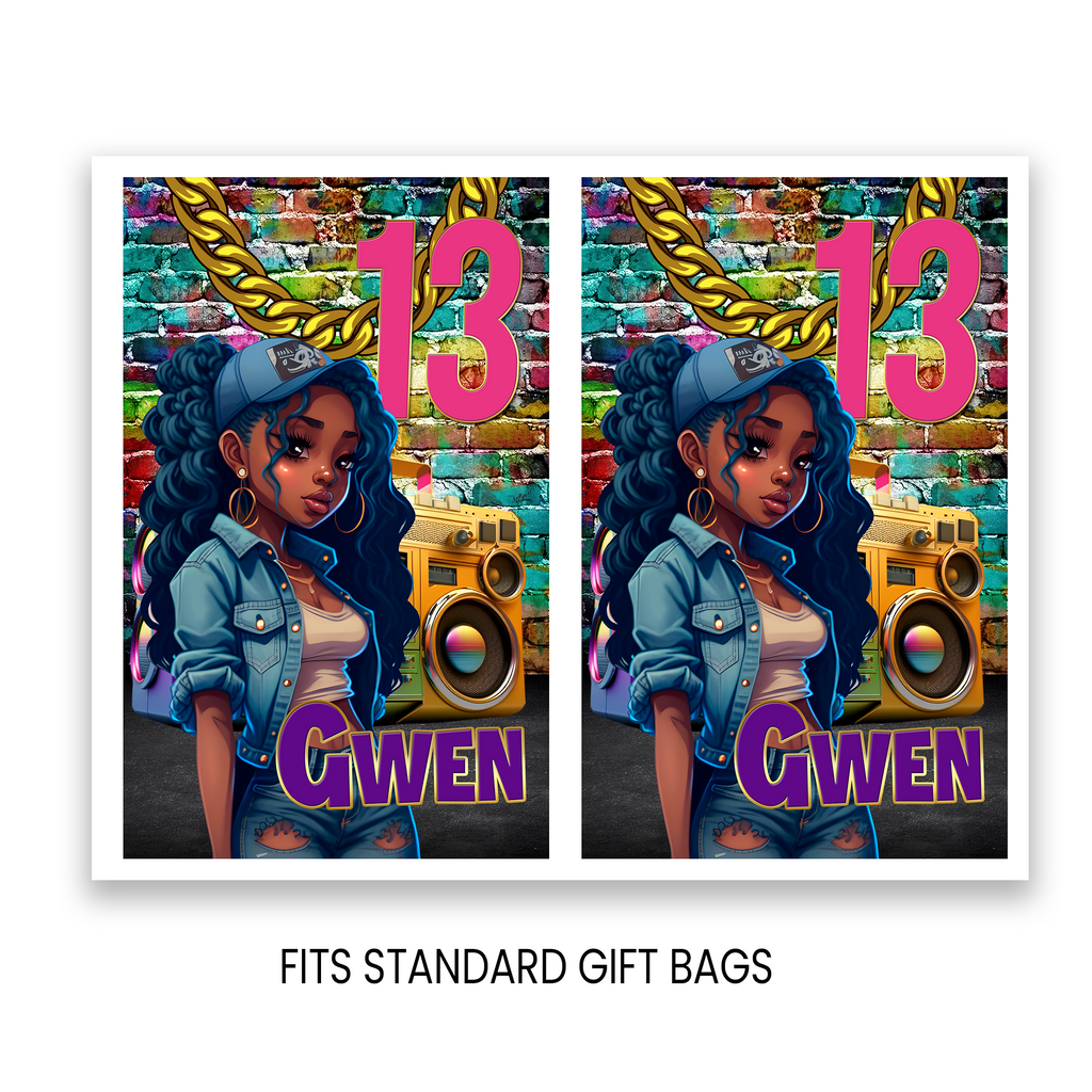 13th Birthday | Gift Bag Label Party Favor | Tween Birthday Party | Digital + Print Option