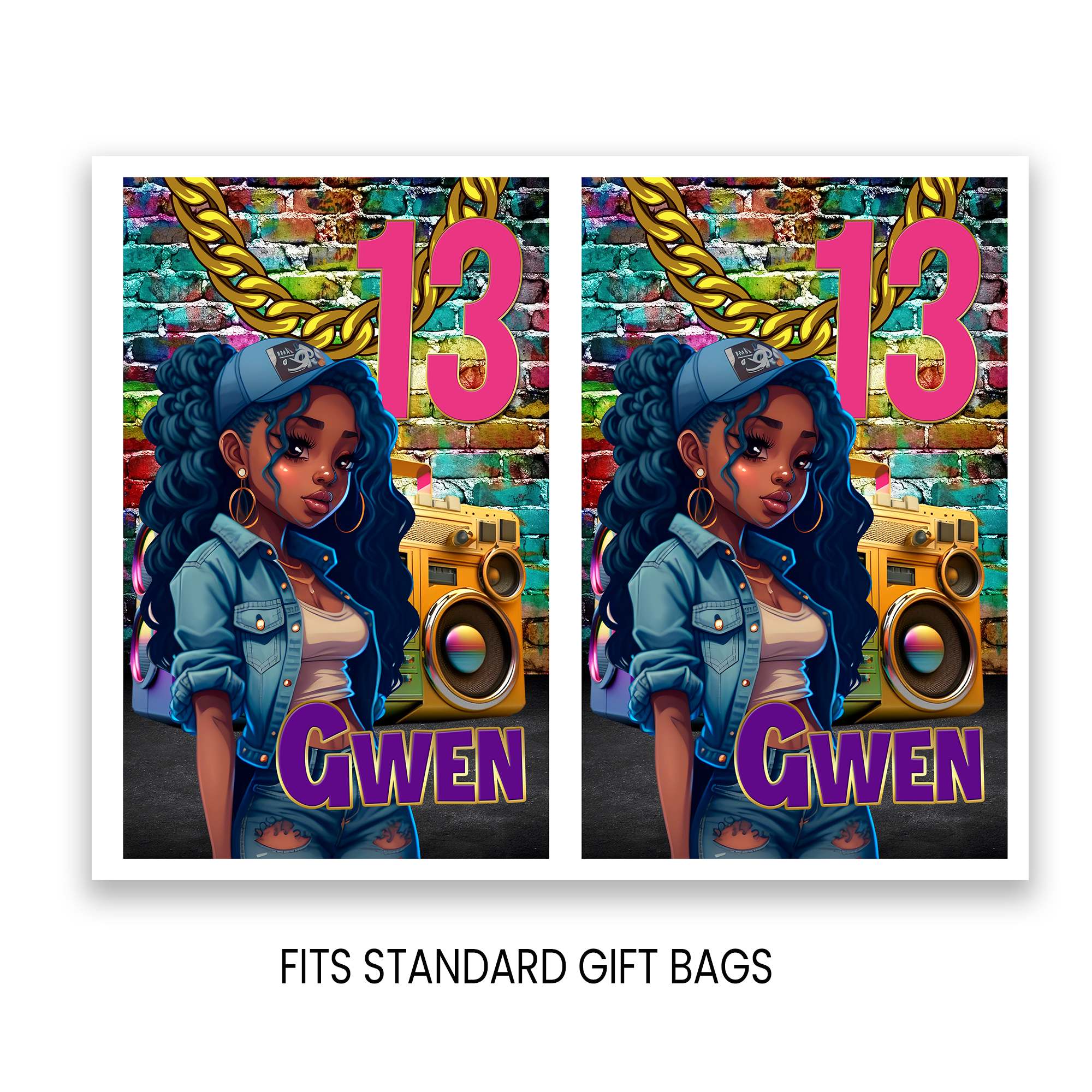 13th Birthday | Gift Bag Label Party Favor | Tween Birthday Party | Digital + Print Option