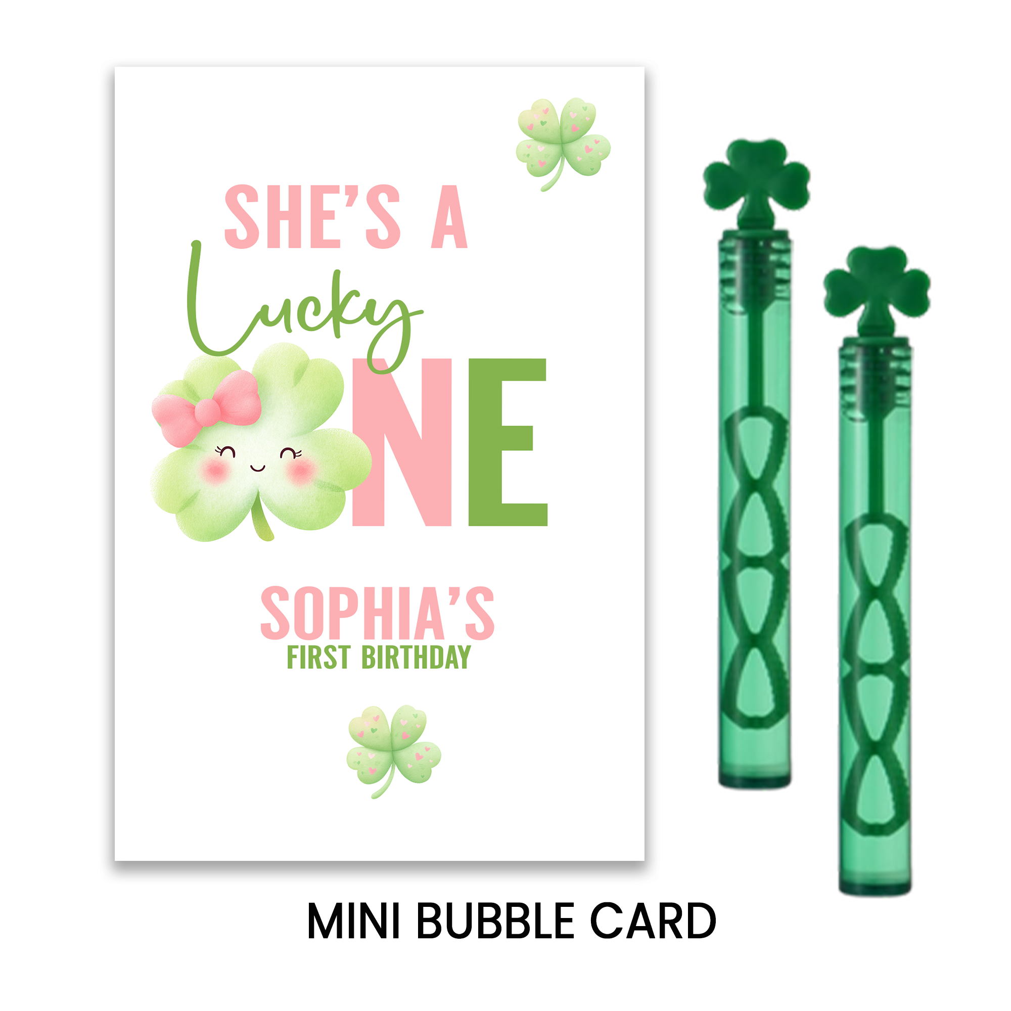 She’s A Lucky One Mini Bubble Party Favors | First Birthday Favors | St. Patrick's Day Birthday