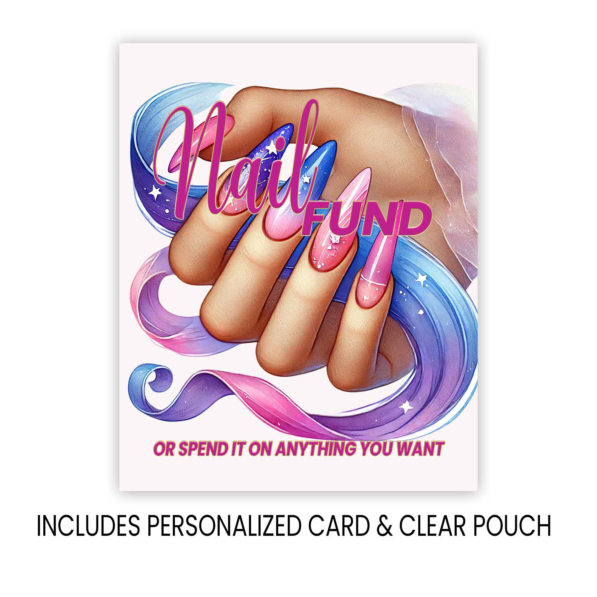 Nail Fund Money Card | Cute Cash Holder Gift | Birthday Gift | Christmas Stocking Stuffer